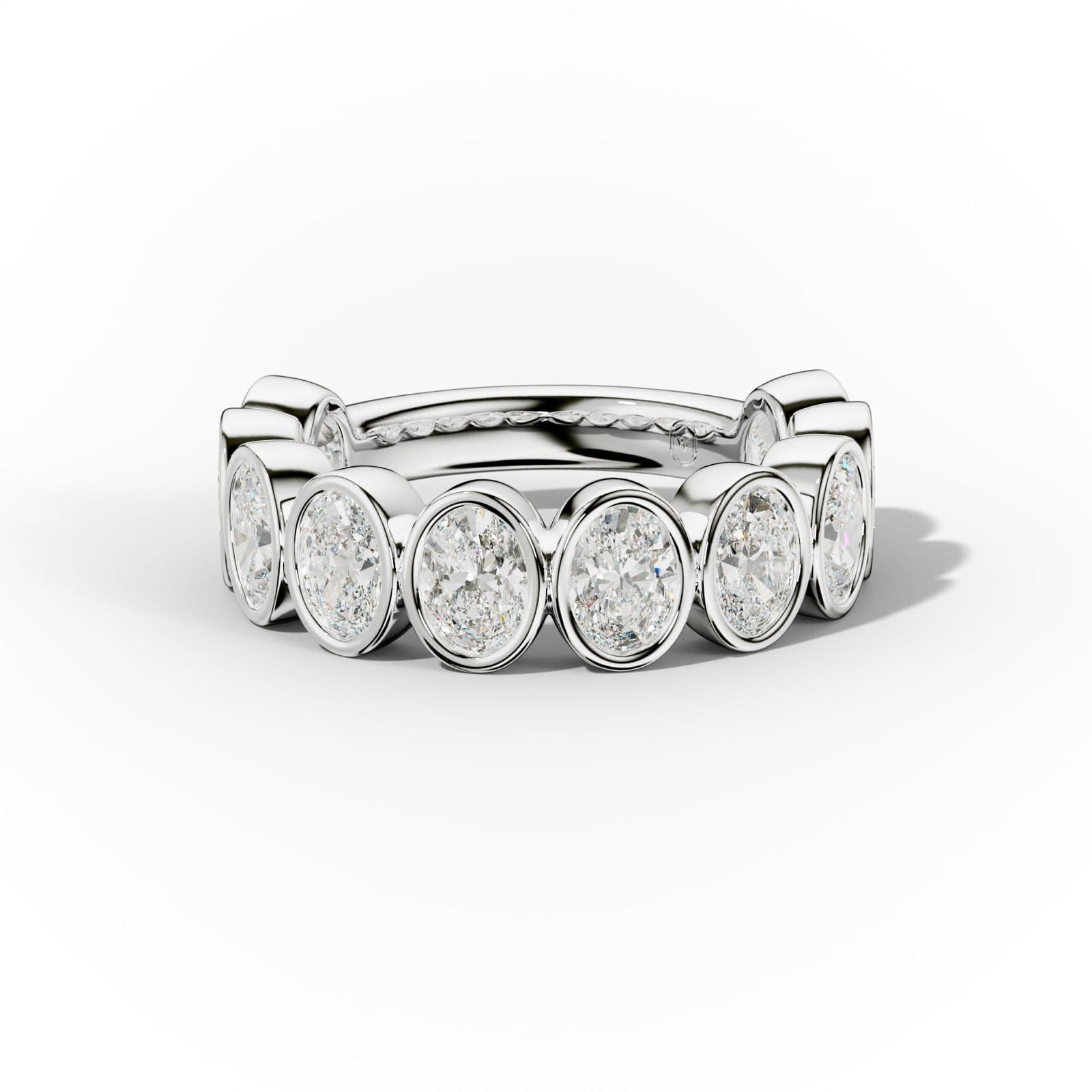 3.0 Carat Bezel Set Oval Cut Diamond Anniversary Ring