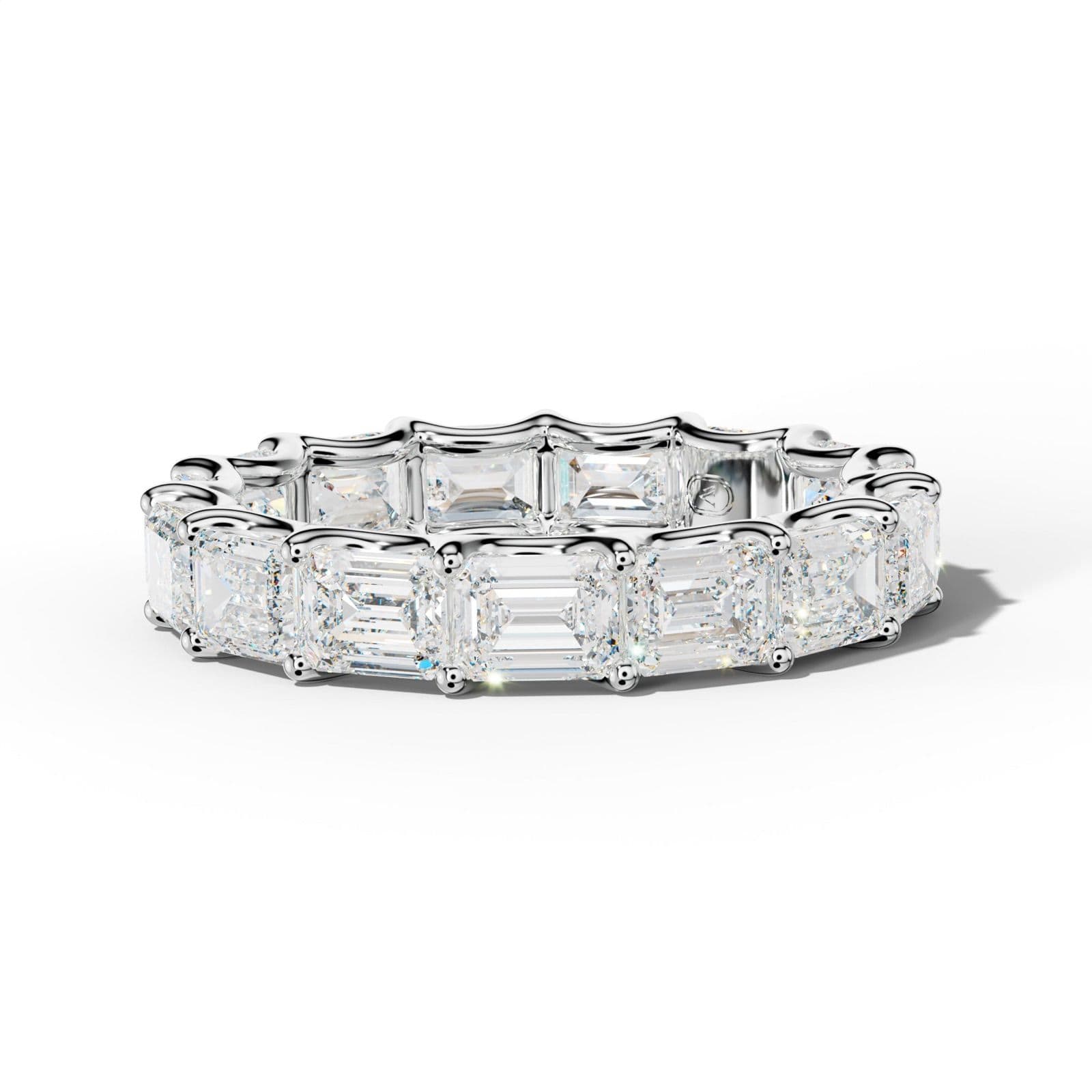 5.0 Carat East West Emerald Diamond Eternity Band U Prong