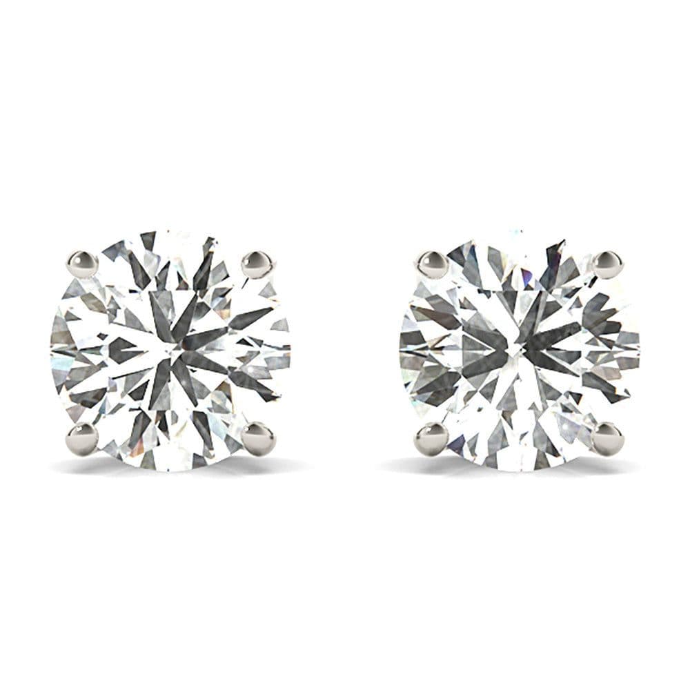 U Setting Four Prong Diamond Stud Earrings