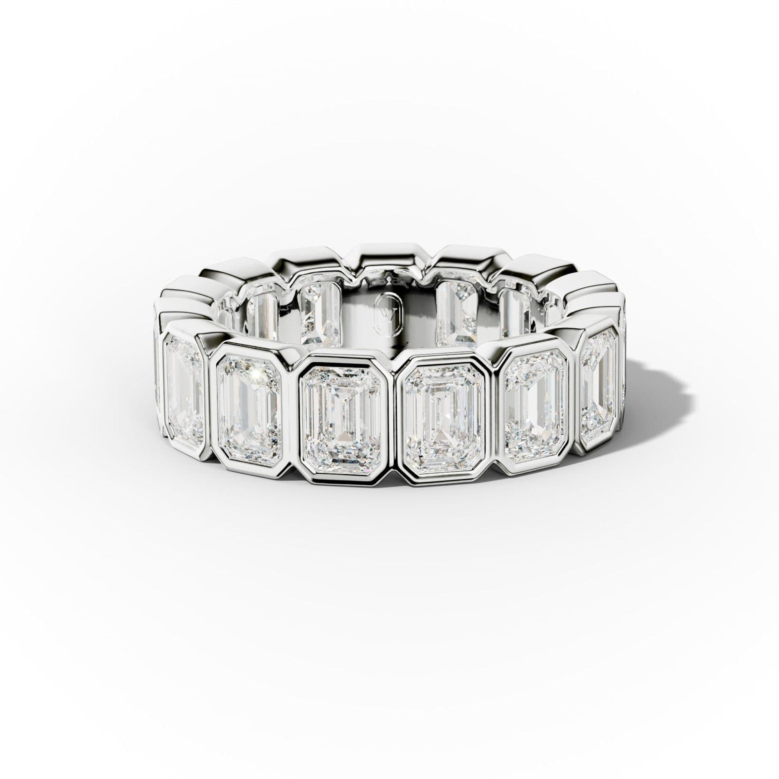 5.0 Carat Bezel Set Emerald Cut Diamond Eternity Band