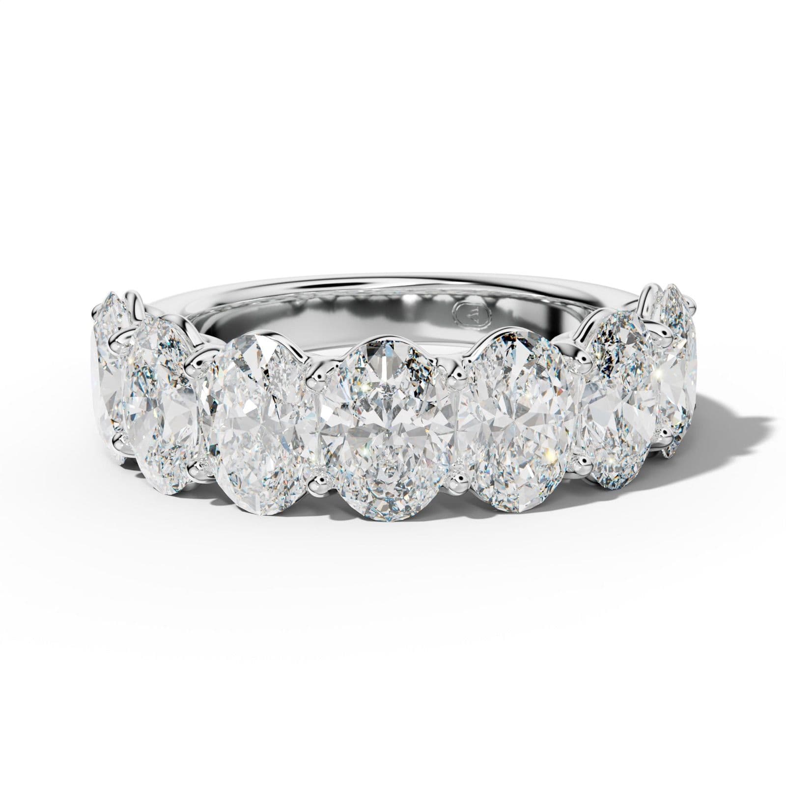 5.0 Carat Oval Diamond Half Anniversary Band U Prong