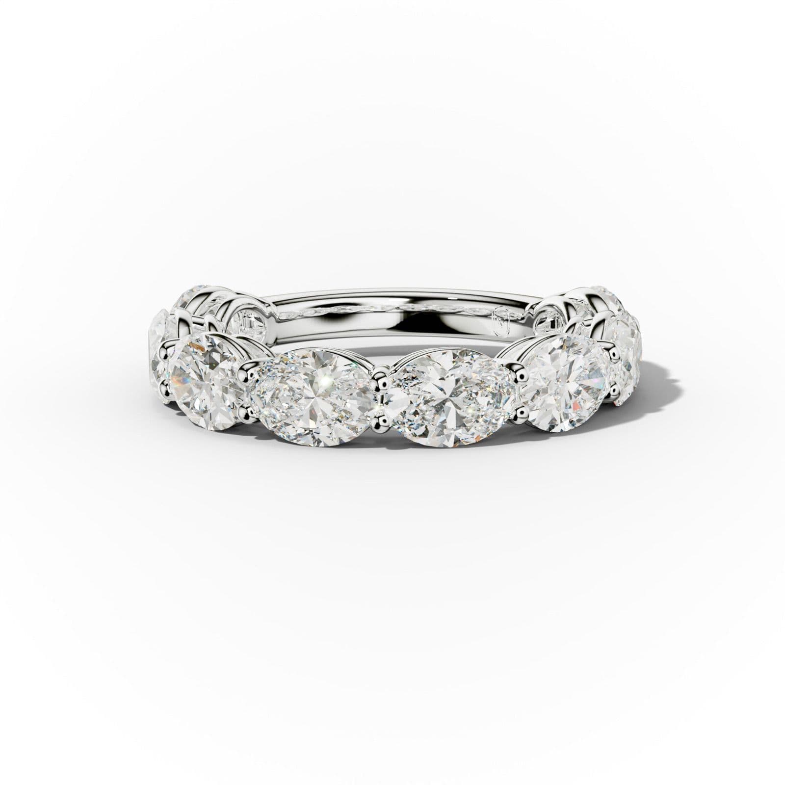 4.0 Carat East West Oval Cut Diamond Anniversary Band