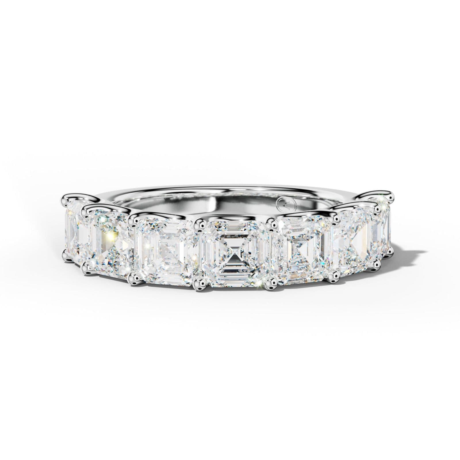 5.0 Carat Asscher Diamond Half Anniversary Band U Prong
