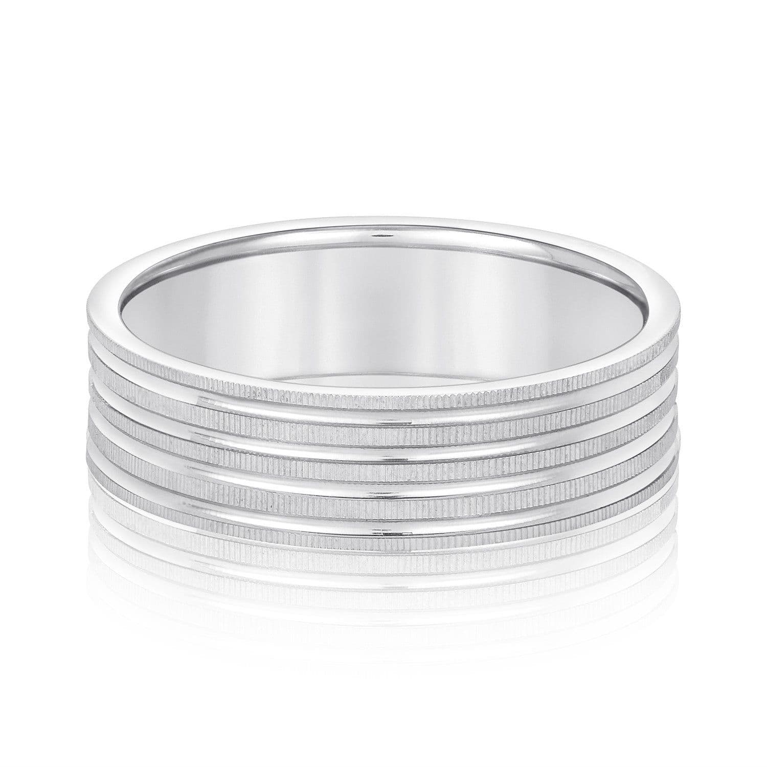 Men's Grooved Textured Wedding Band