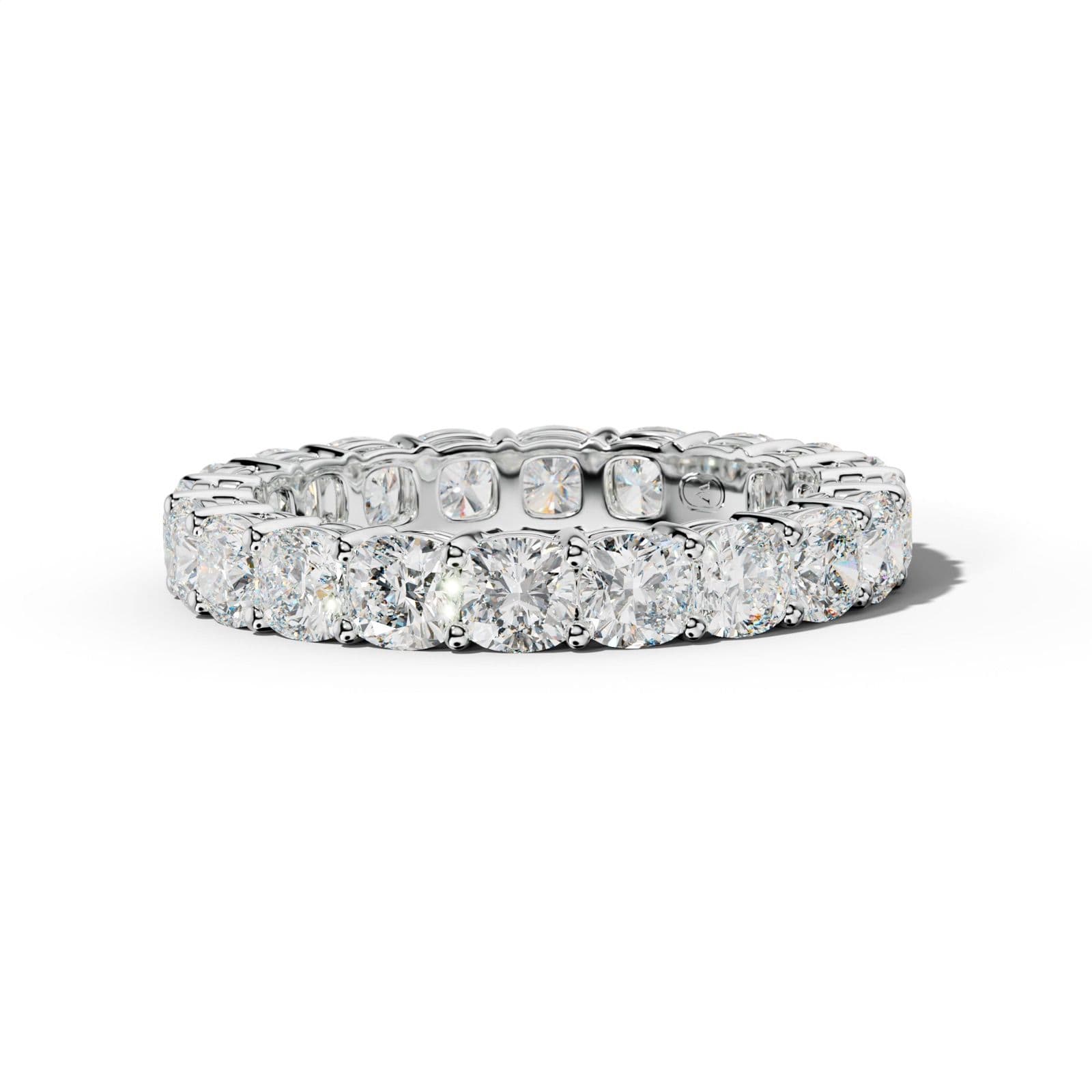 5.0 Carat Cushion Diamond Eternity Band Shared Prong