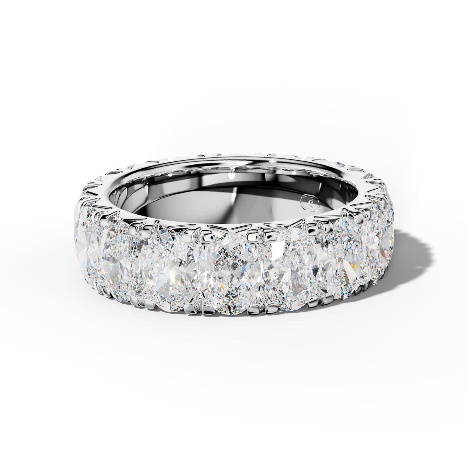 6.0 Carat Oval Diamond French Pave Eternity Band
