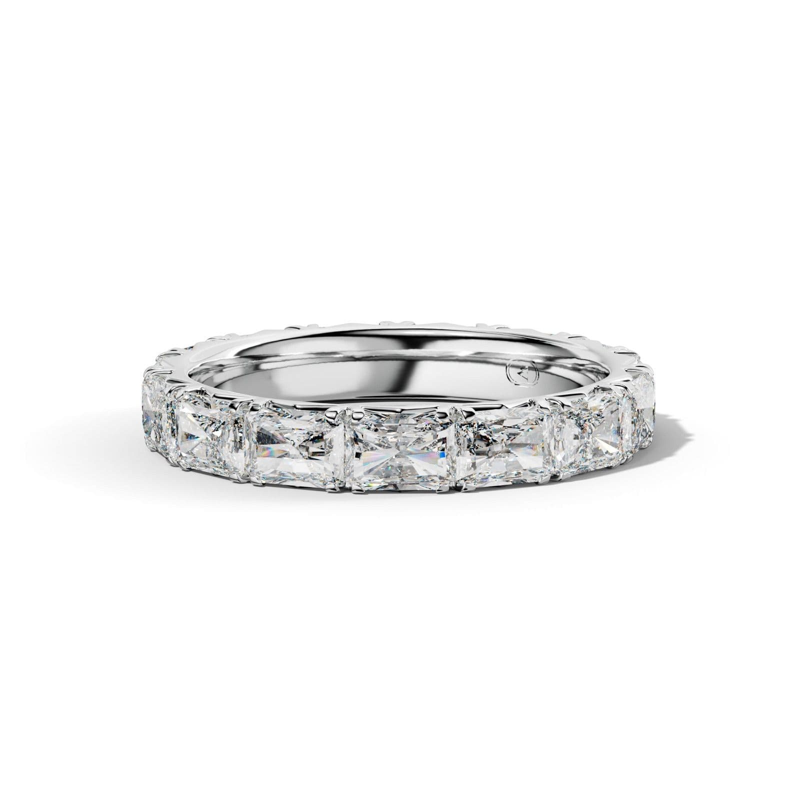 4.0 Carat East West Radiant Diamond French Pave Eternity Band