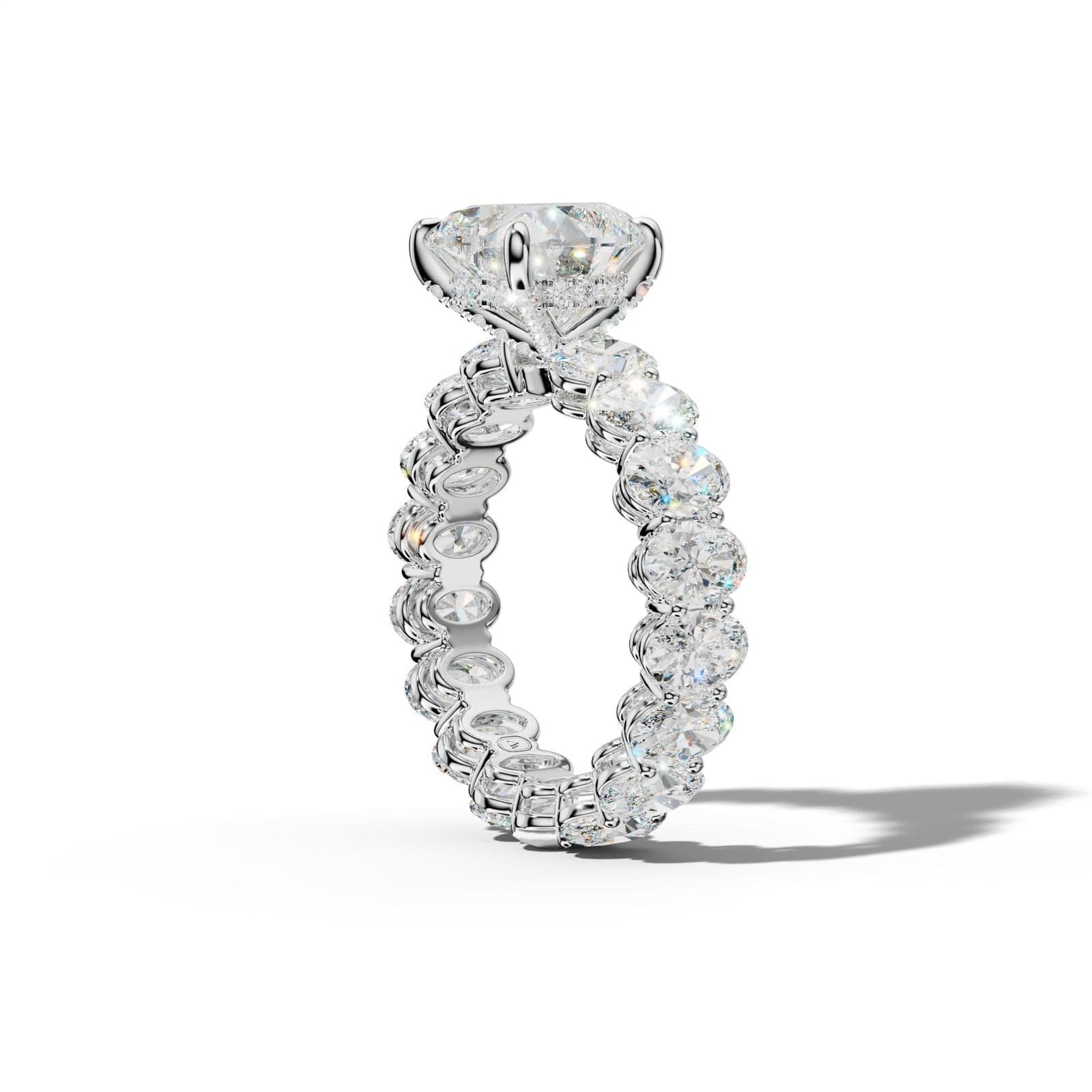 Amoura Heart Diamond Engagement Ring With Oval Side Stones