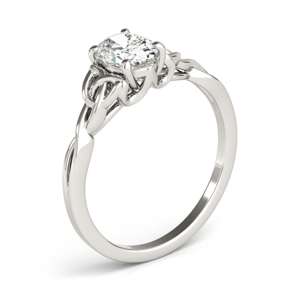 Celtic Love Knot Oval Diamond Solitaire Engagement Ring