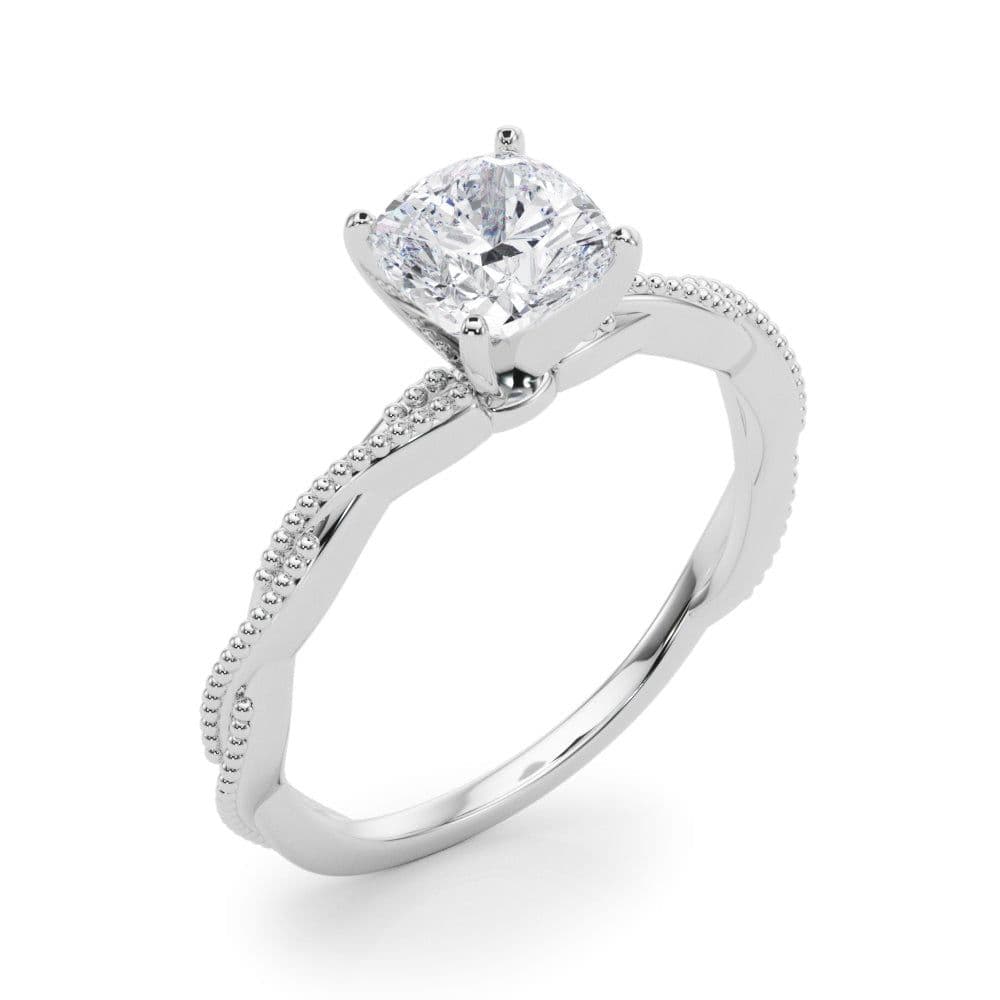 Anastasia Twisted Vine Cushion Diamond Solitaire Engagement Ring