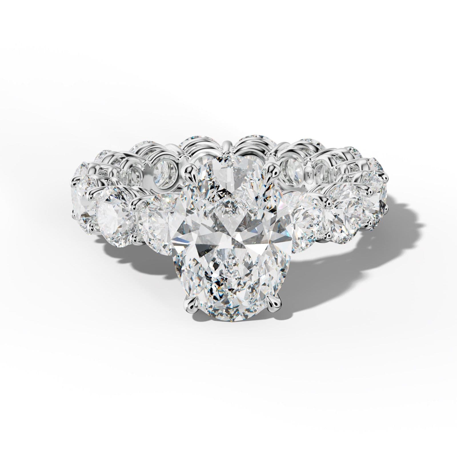 Maddie Oval Diamond Engagement Ring With Round Side Stones