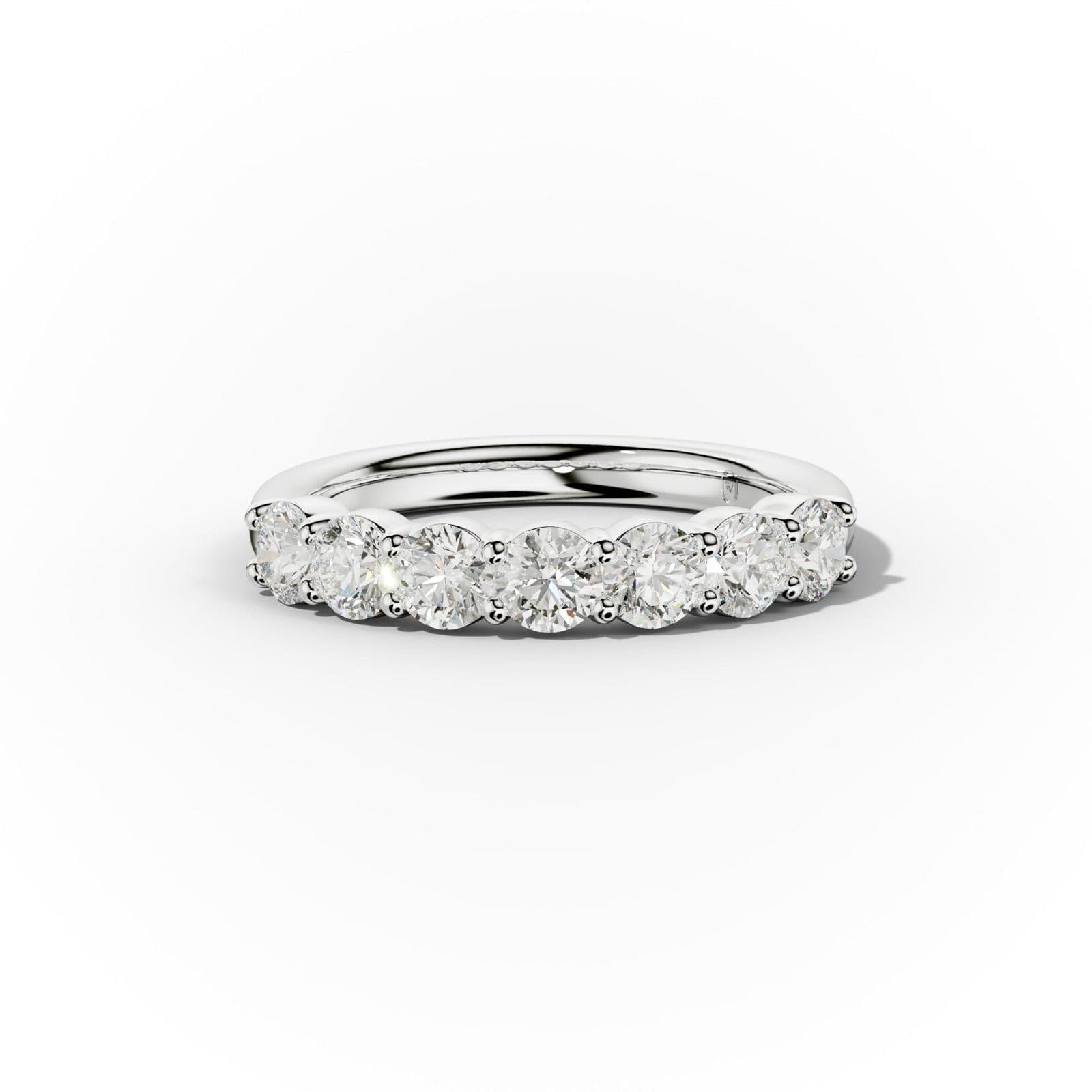 1.0 Carat Round Cut Diamond Classic Half Eternity Band Shared Prong