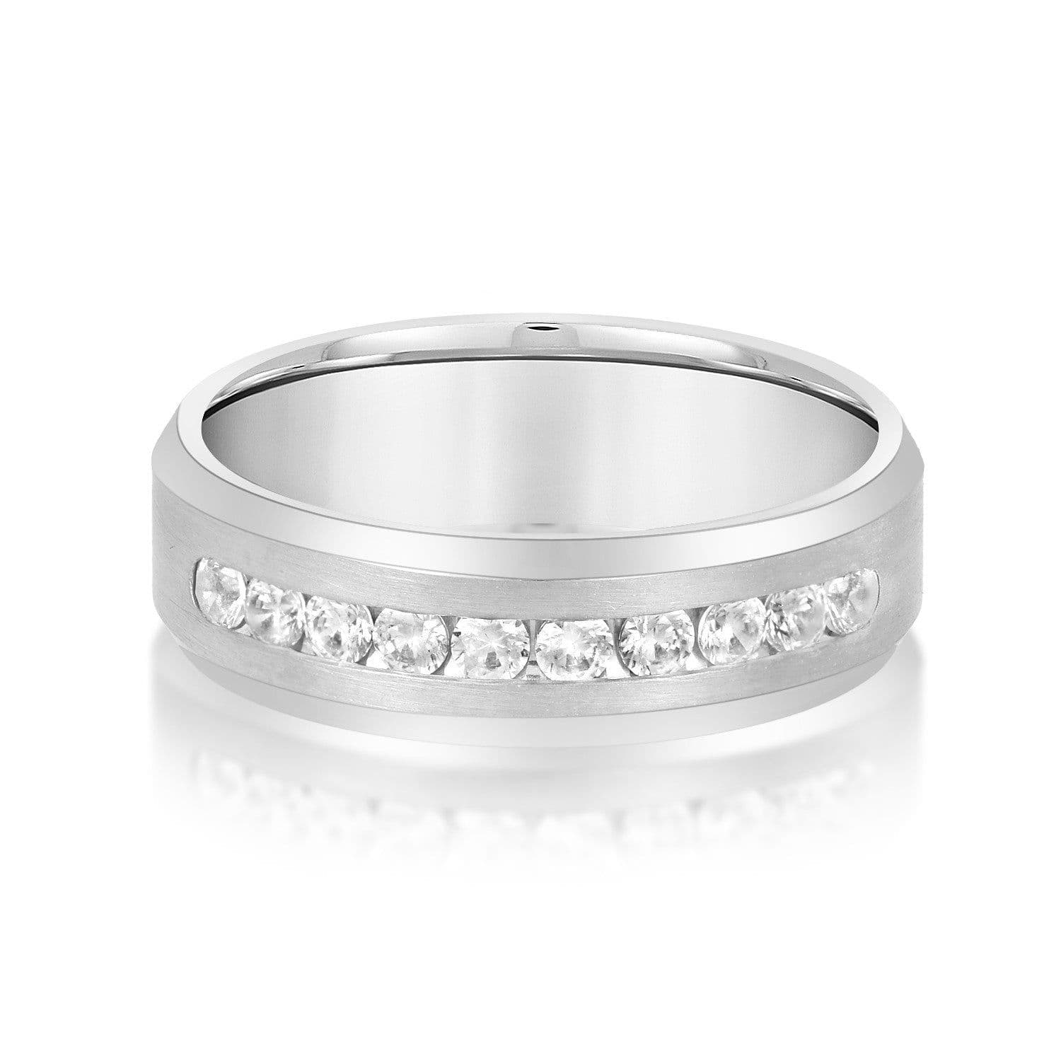 Beveled Channel Set Diamond Men's Band