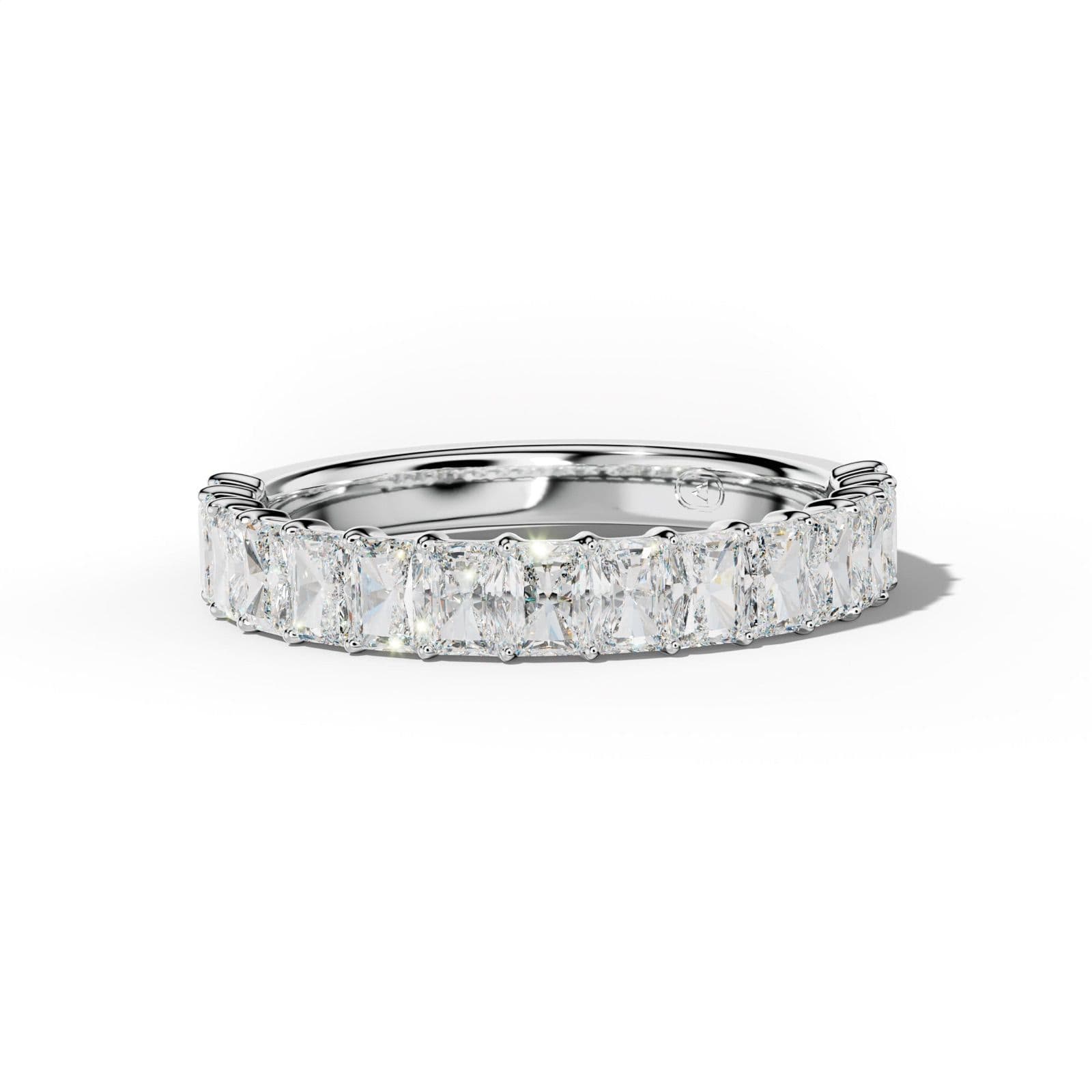 2.0 Carat Radiant Diamond Half Anniversary Band Shared Prong Low-Set Design