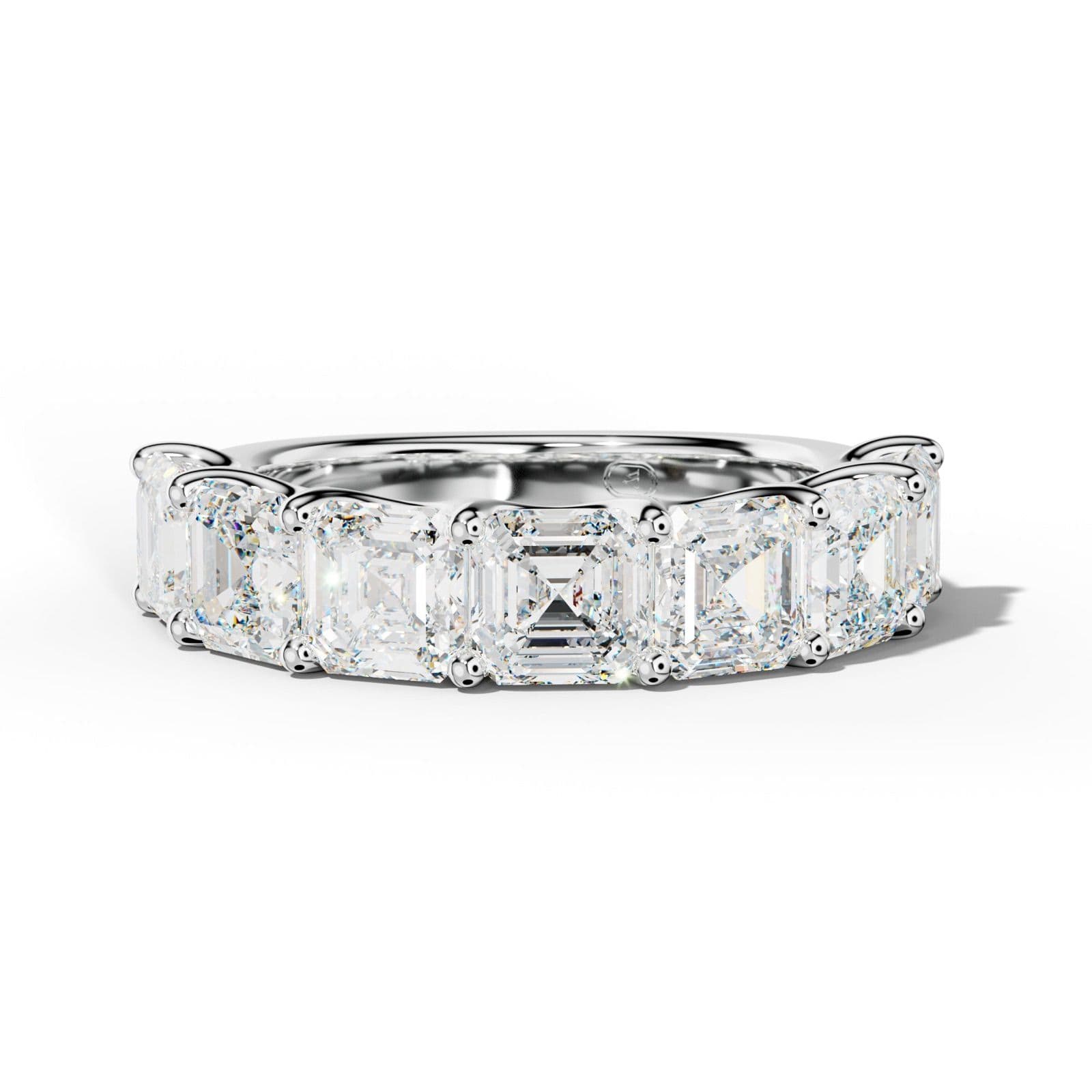 6.0 Carat Asscher Diamond Half Anniversary Band U Prong