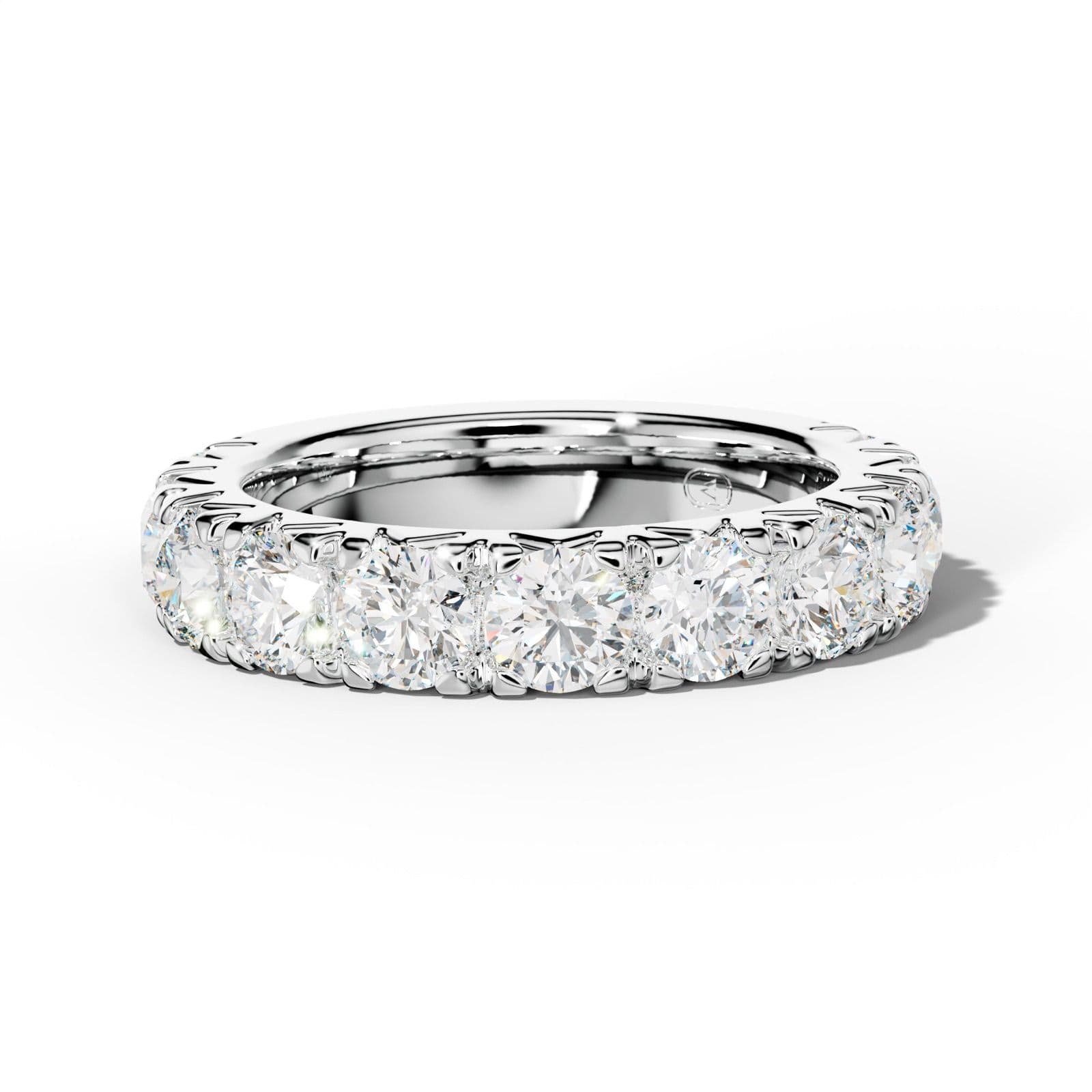 3.0 Carat Round Diamond French Pave 3/4 Anniversary Band