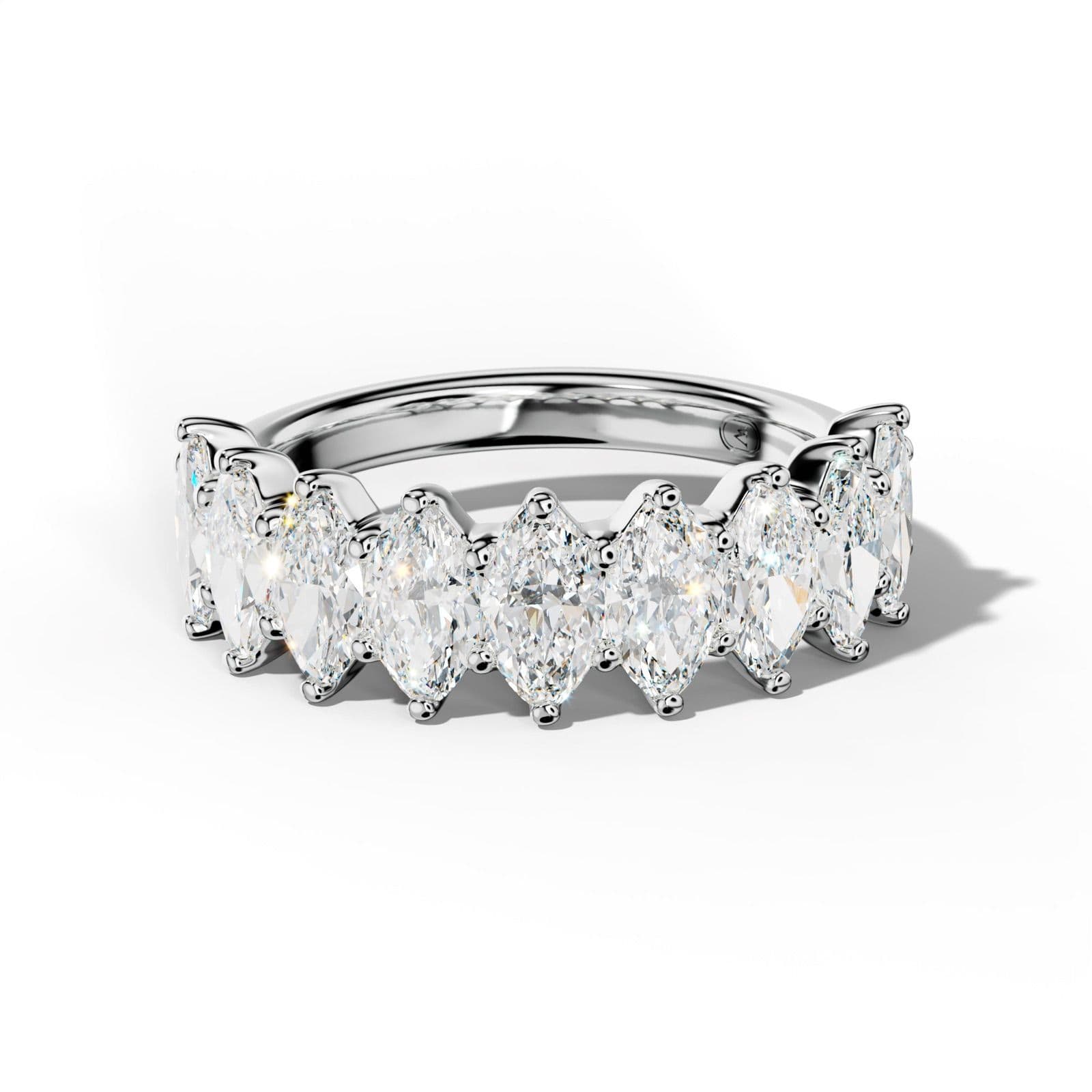 3.0 Carat Marquise Diamond Half Anniversary Band Shared Prong Low-Set Design