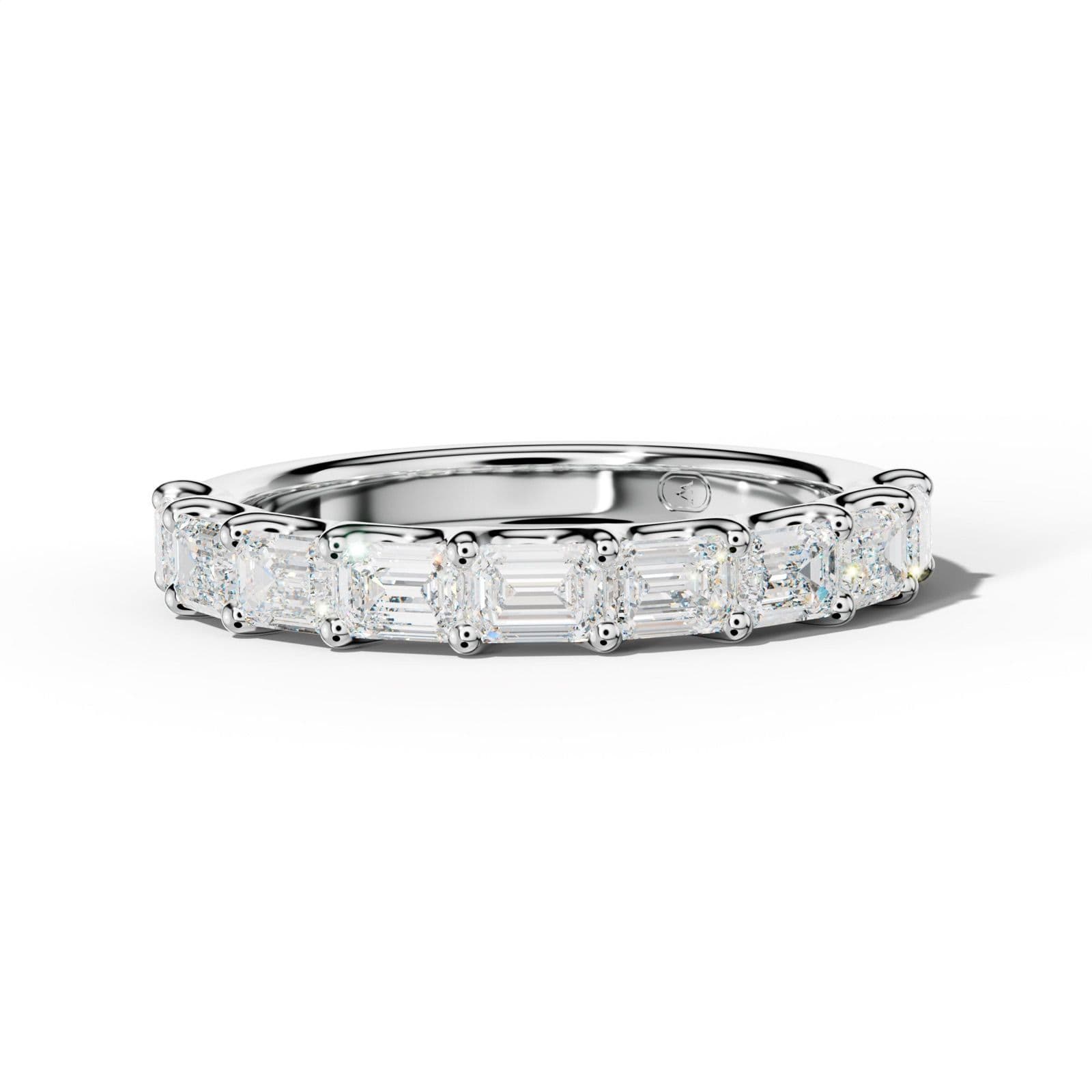 1.0 Carat East West Emerald Diamond Half Anniversary Band U Prong