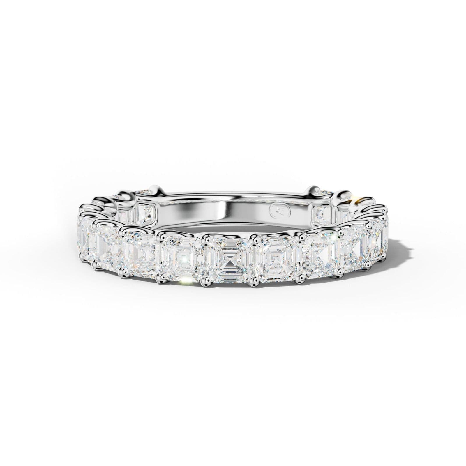 3.0 Carat Asscher Diamond 3/4 Anniversary Band U Prong