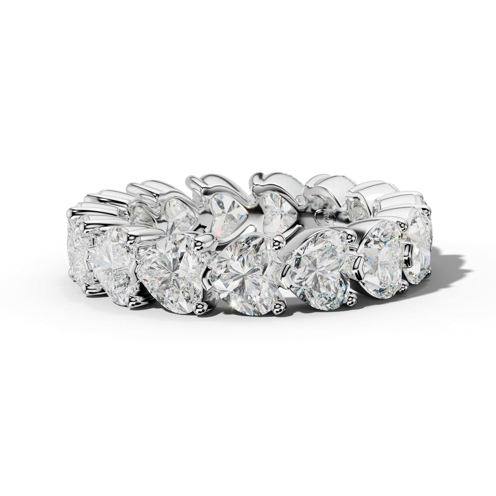 7.0 Carat East West Heart Diamond Eternity Band Shared Prong Low-Set Design