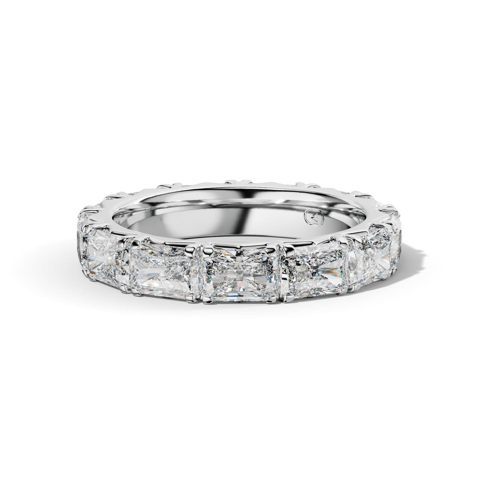 6.0 Carat East West Radiant Diamond French Pave Eternity Band