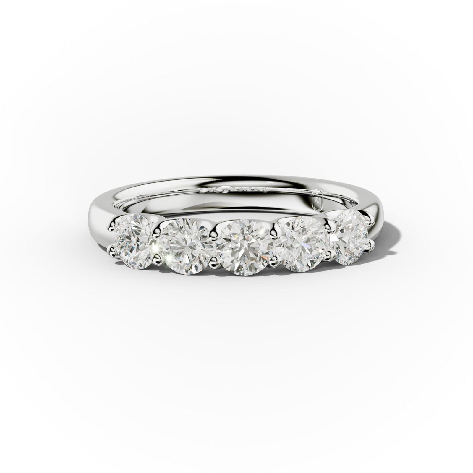1.0 Carat 5 Stone Round Diamond Anniversary Band