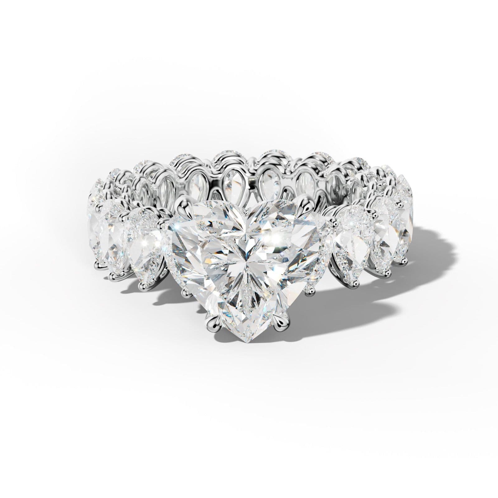 Maya Heart Diamond Engagement Ring With Pear Shape Side Stones