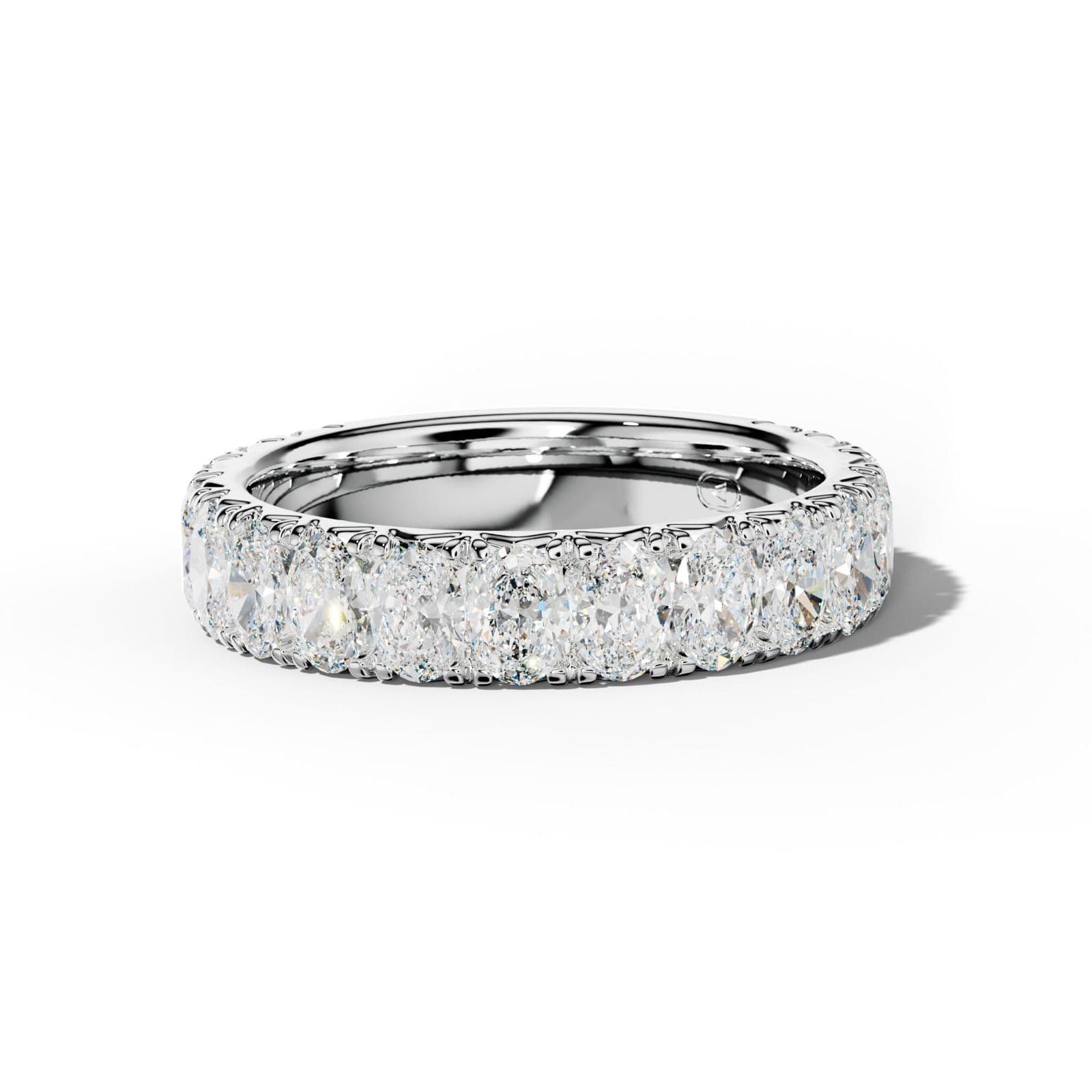 3.0 Carat Oval Diamond French Pave 3/4 Anniversary Band