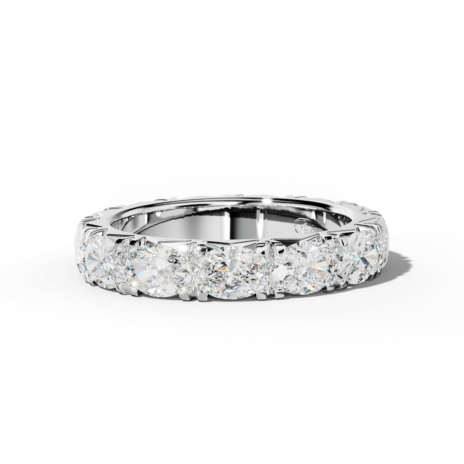 4.0 Carat East West Oval Diamond French Pave Eternity Band