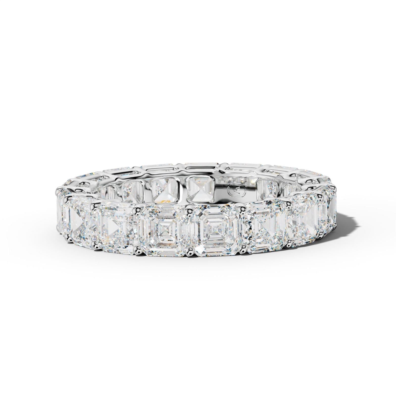 6.0 Carat Asscher Diamond Eternity Band Shared Prong
