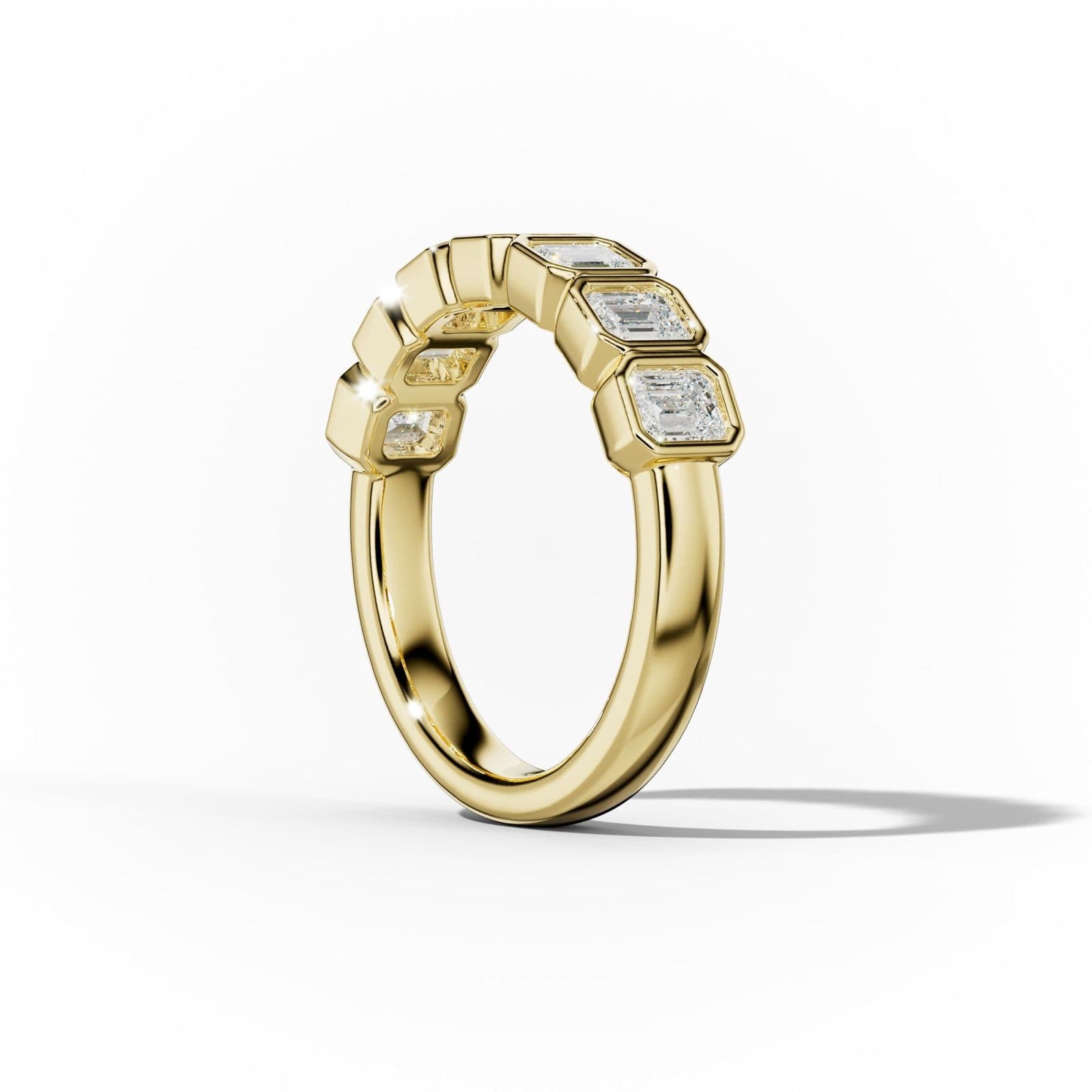 1.0 Carat Bezel Set Emerald Cut Diamond Anniversary Band