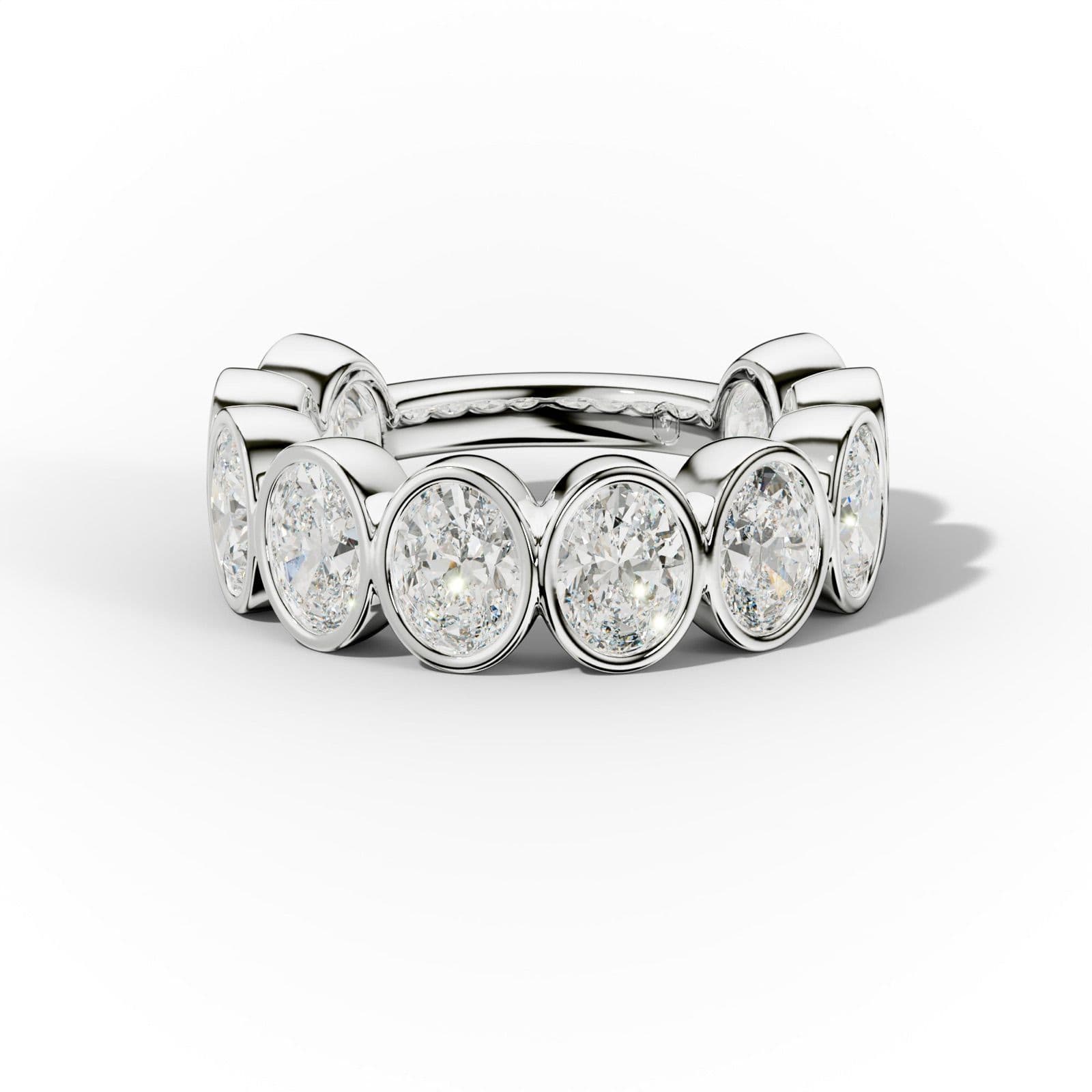4.0 Carat Bezel Set Oval Diamond Anniversary Ring
