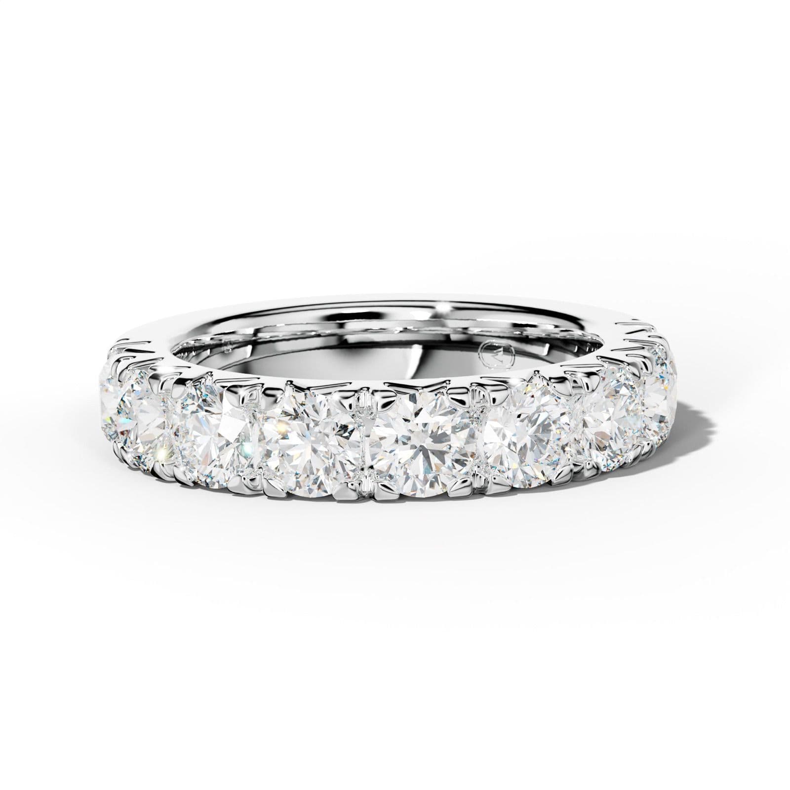 2.0 Carat Round Diamond French Pave Half Anniversary Band