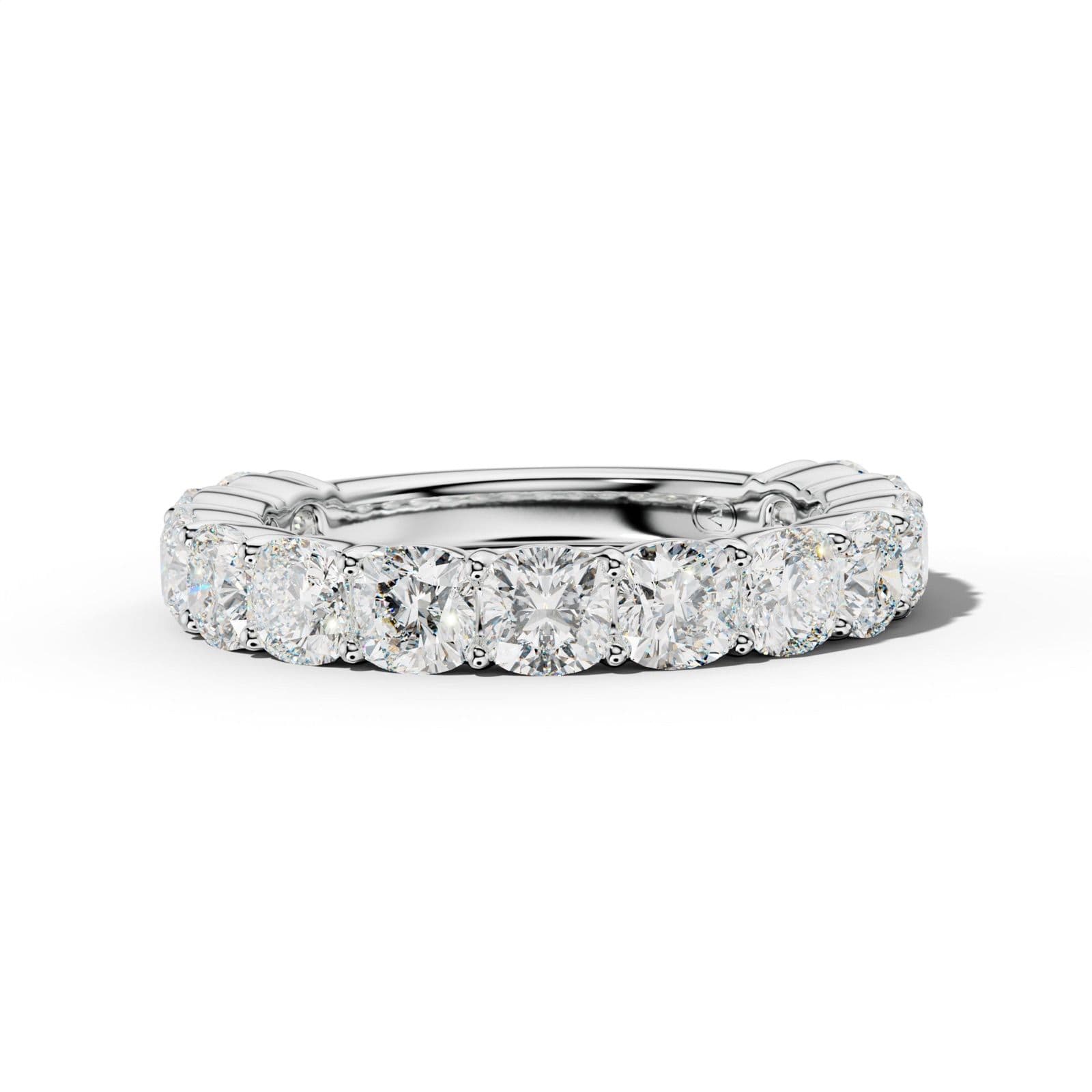 4.0 Carat Cushion Diamond 3/4 Anniversary Band Shared Prong Low-Set Design
