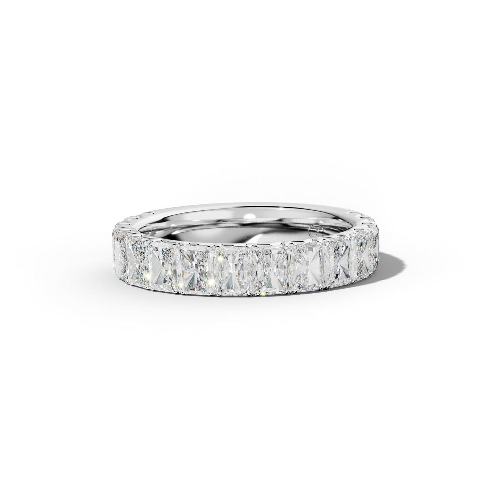 3.0 Carat Radiant Diamond French Pave 3/4 Anniversary Band