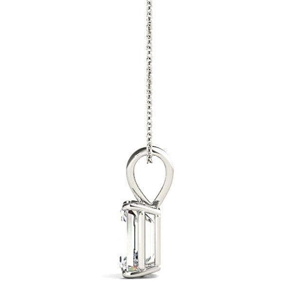 Emerald Cut Diamond Solitaire Necklace Pendant-VIRABYANI