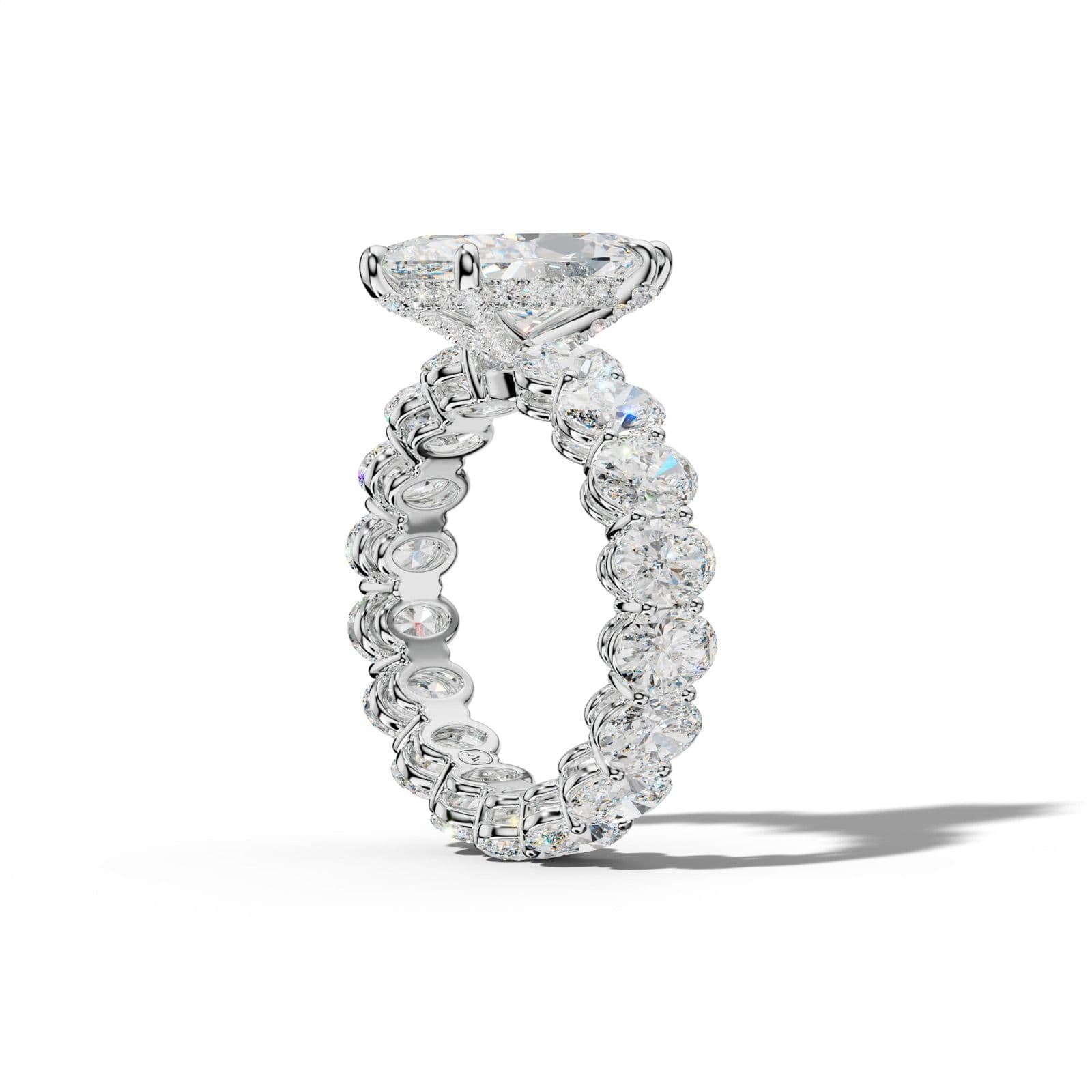 Amoura Marquise Diamond Engagement Ring With Oval Side Stones