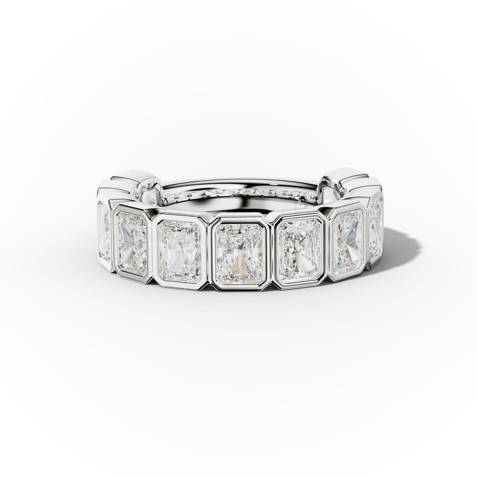 4.0 Carat Bezel Set Radiant Cut Diamond Anniversary Band