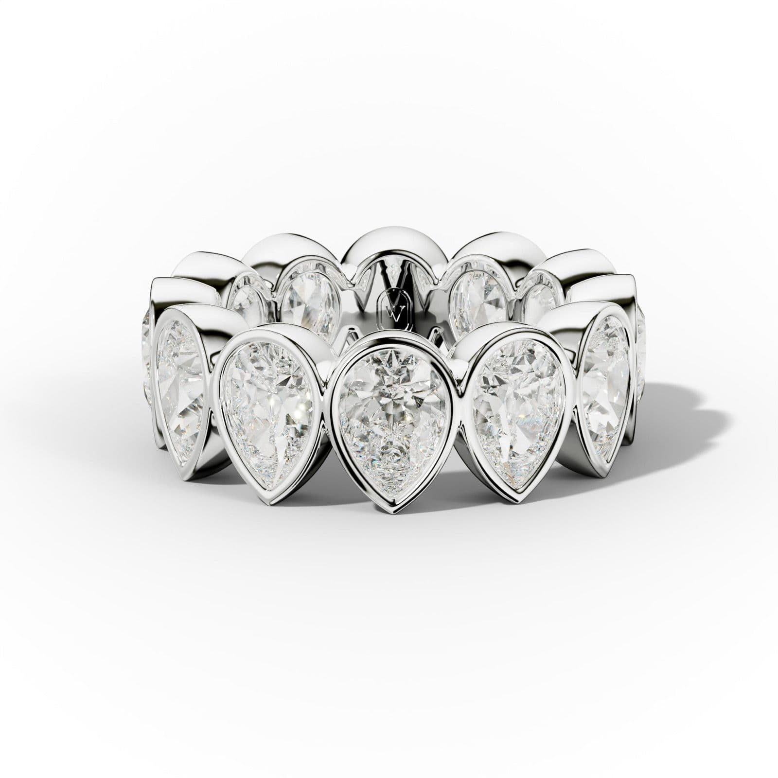 7.0 Carat Bezel Set Pear Cut Diamond Eternity Band