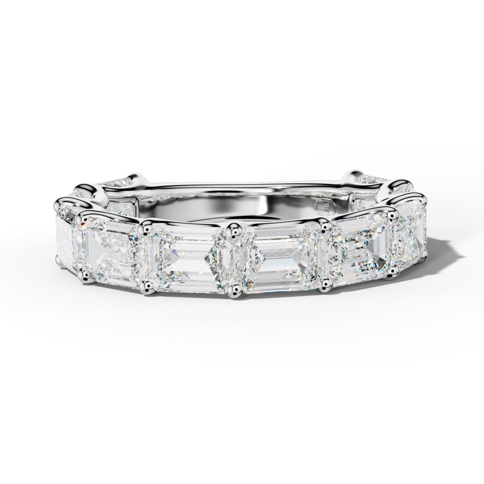 6.0 Carat East West Emerald Diamond 3/4 Anniversary Band U Prong