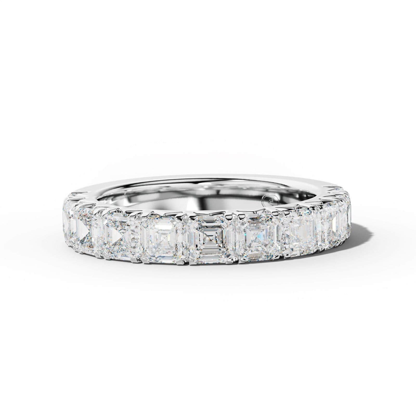 3.0 Carat Asscher Diamond French Pave Half Anniversary Band