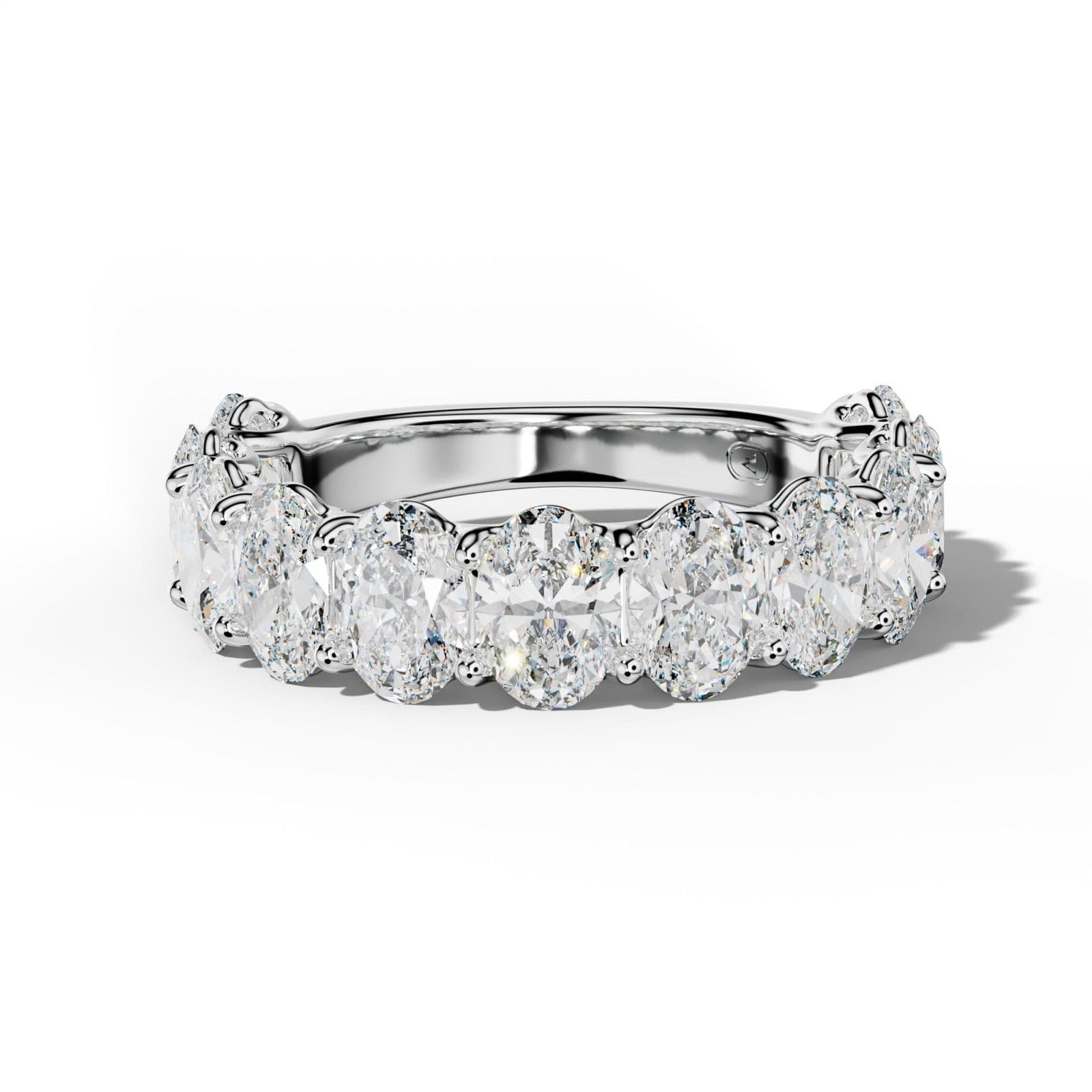 4.0 Carat Oval Diamond 3/4 Anniversary Band U Prong