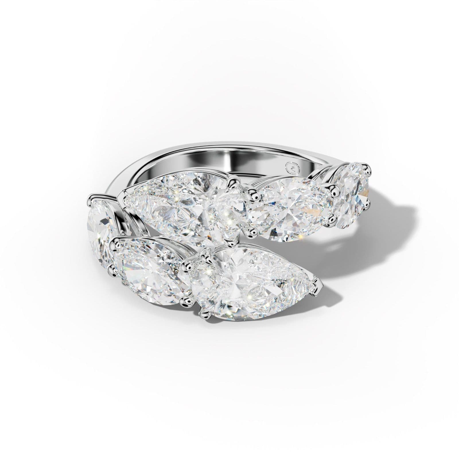 8.0 ct Oval and Pear Shape Diamond Open Wedding Band