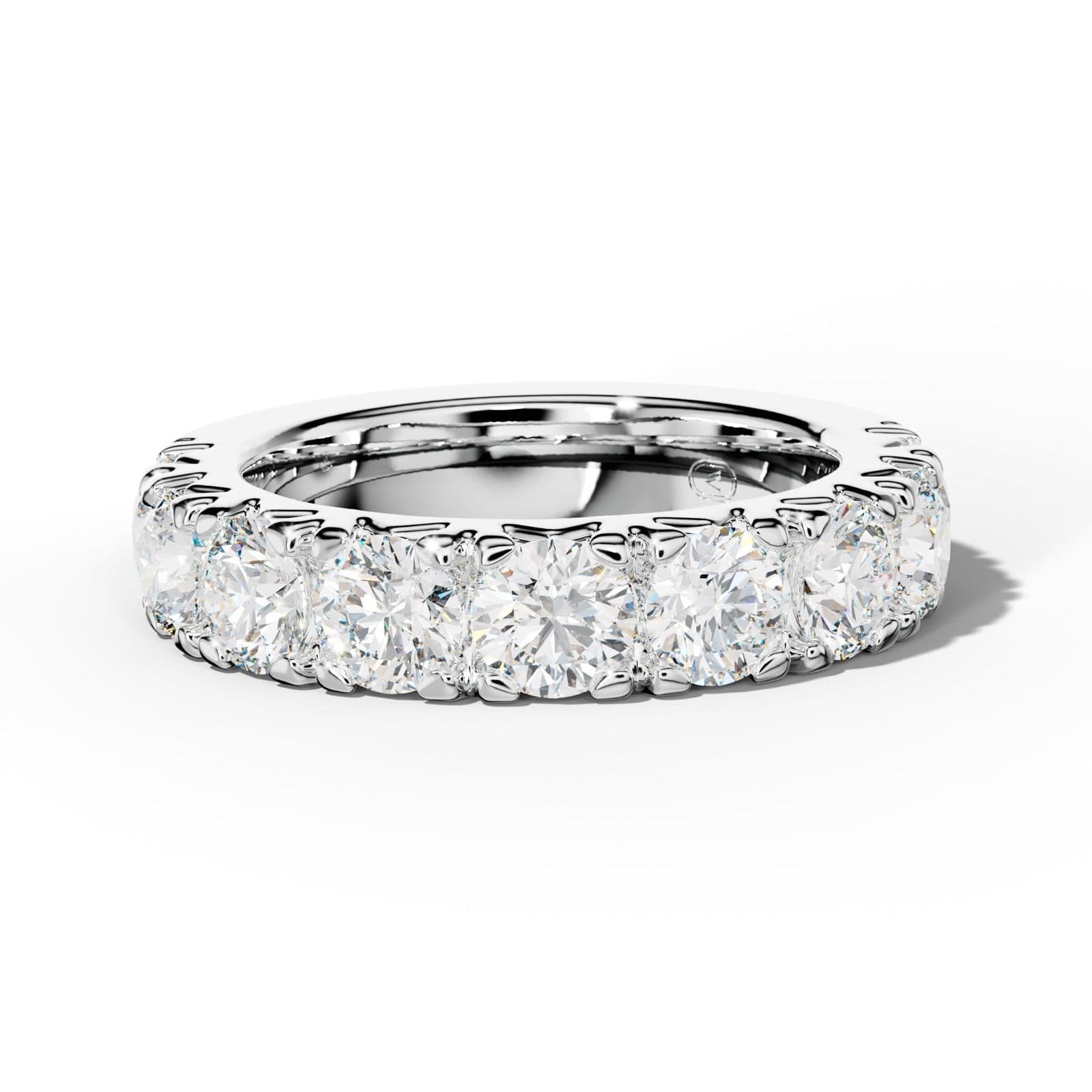 3.0 Carat Round Diamond French Pave Half Anniversary Band