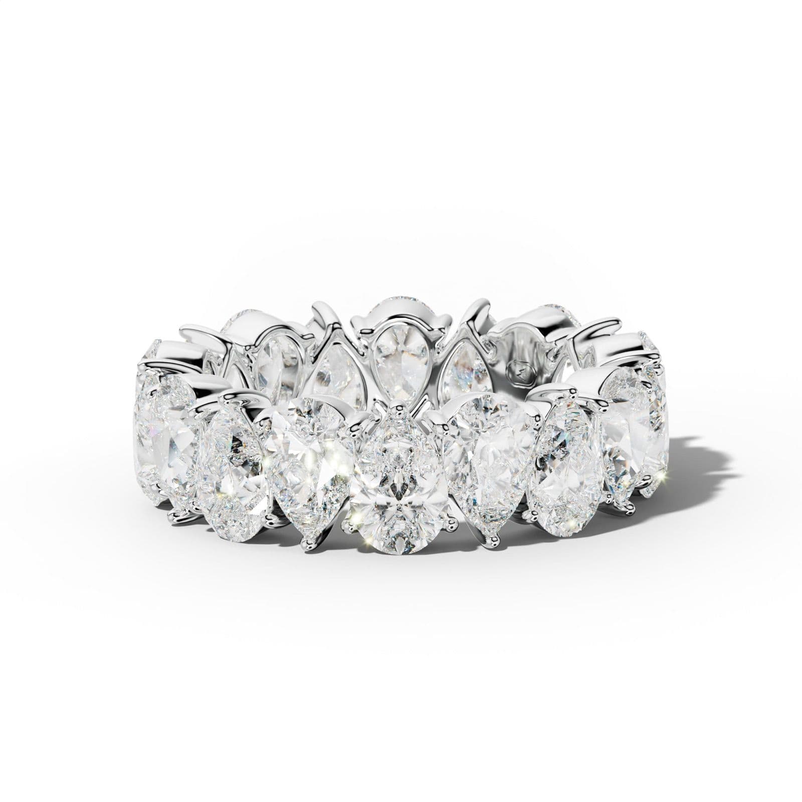 7.0 Carat Pear Shape Diamond Eternity Band Shared Prong Low-Set Design
