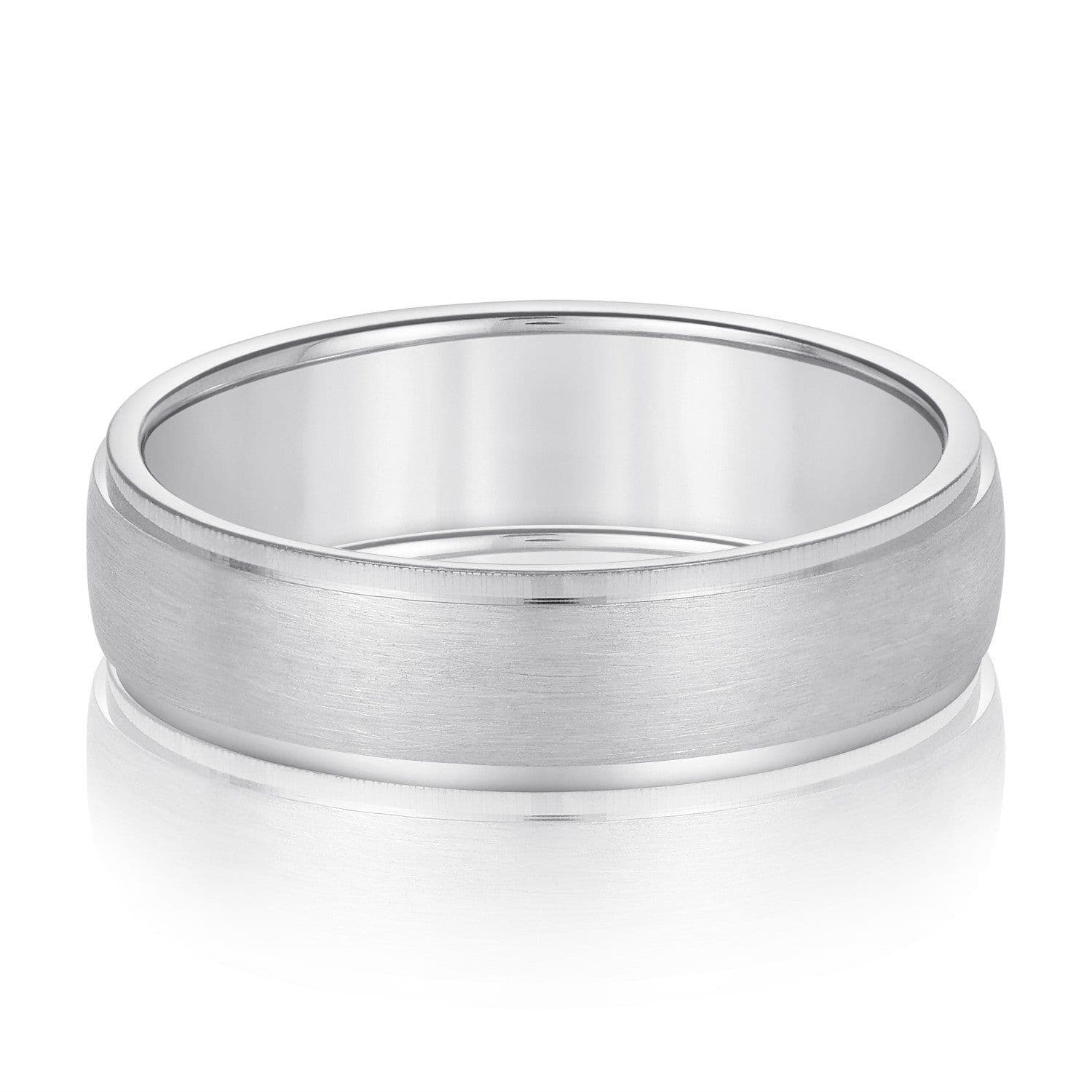 Men's Slight Dome Brushed Center Band