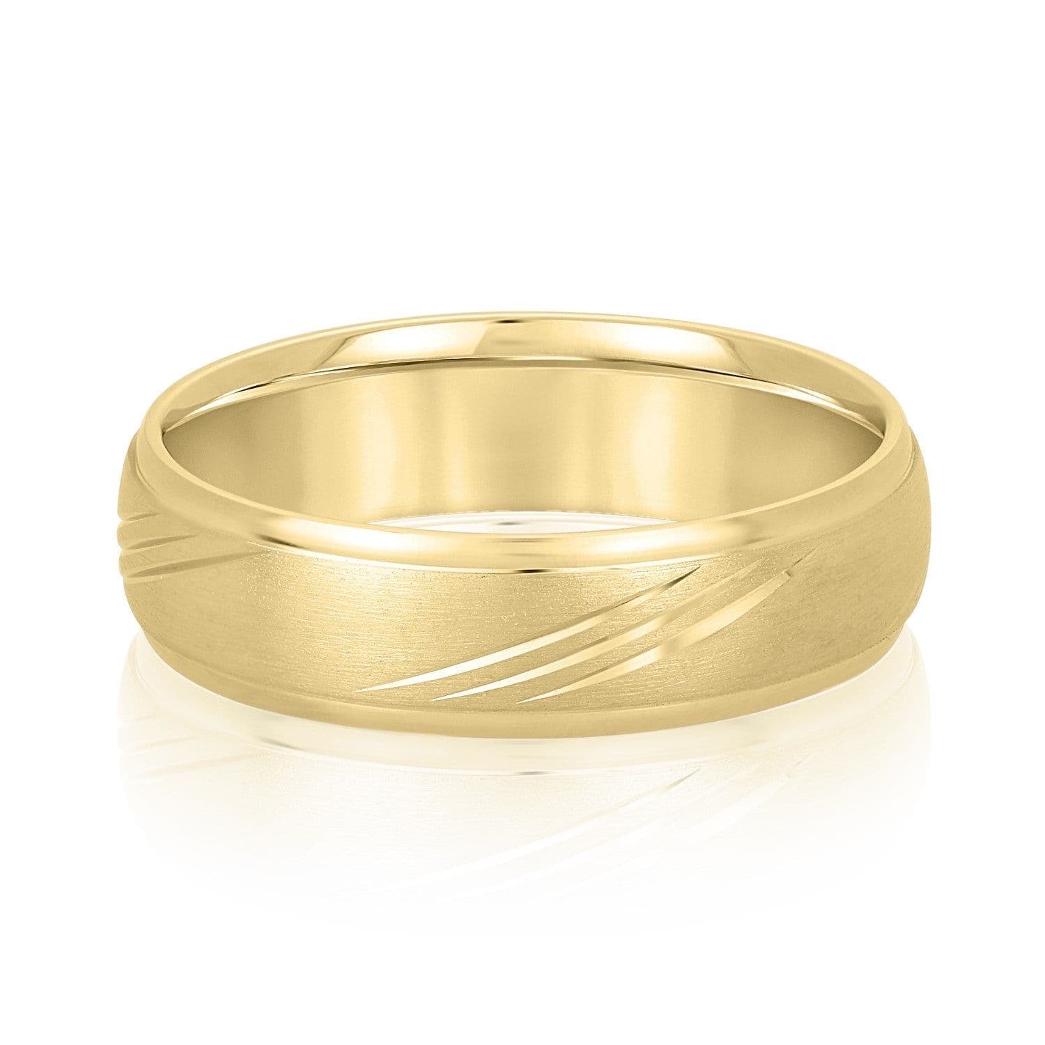 Men's Domed and Scratch Textured Wedding Band