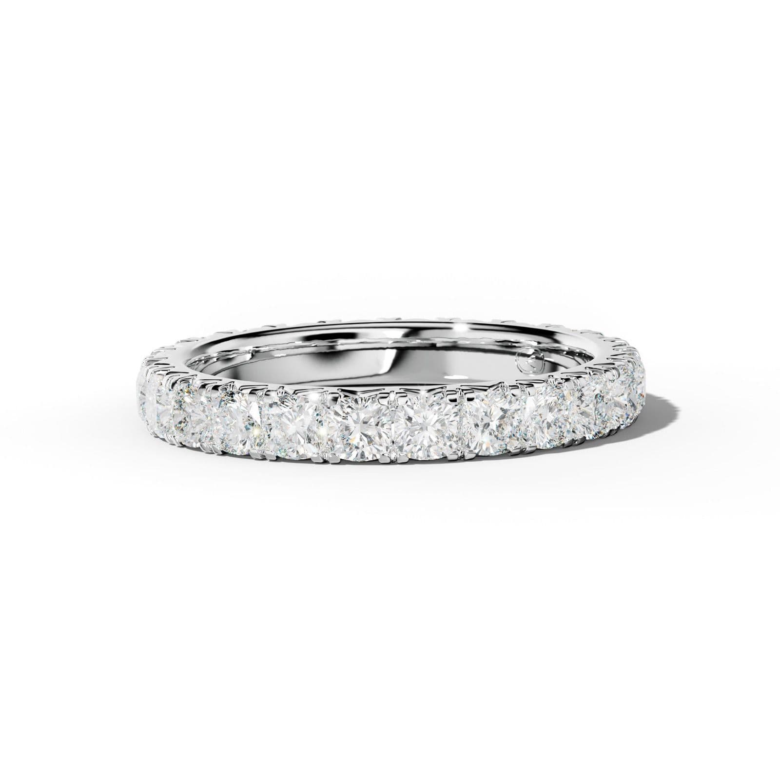 3.0 Carat Cushion Diamond French Pave Eternity Band