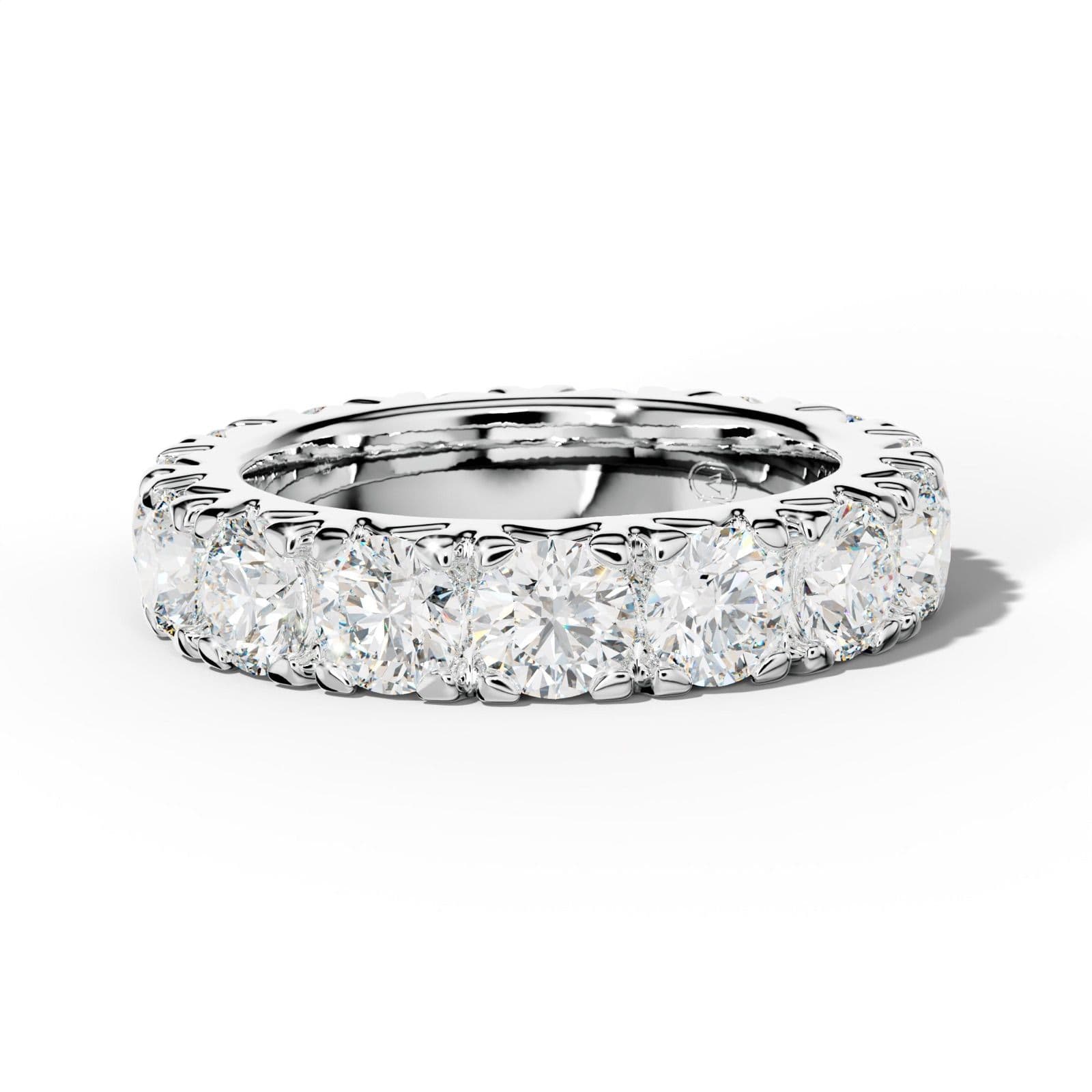 5.0 Carat Round Diamond French Pave Eternity Band