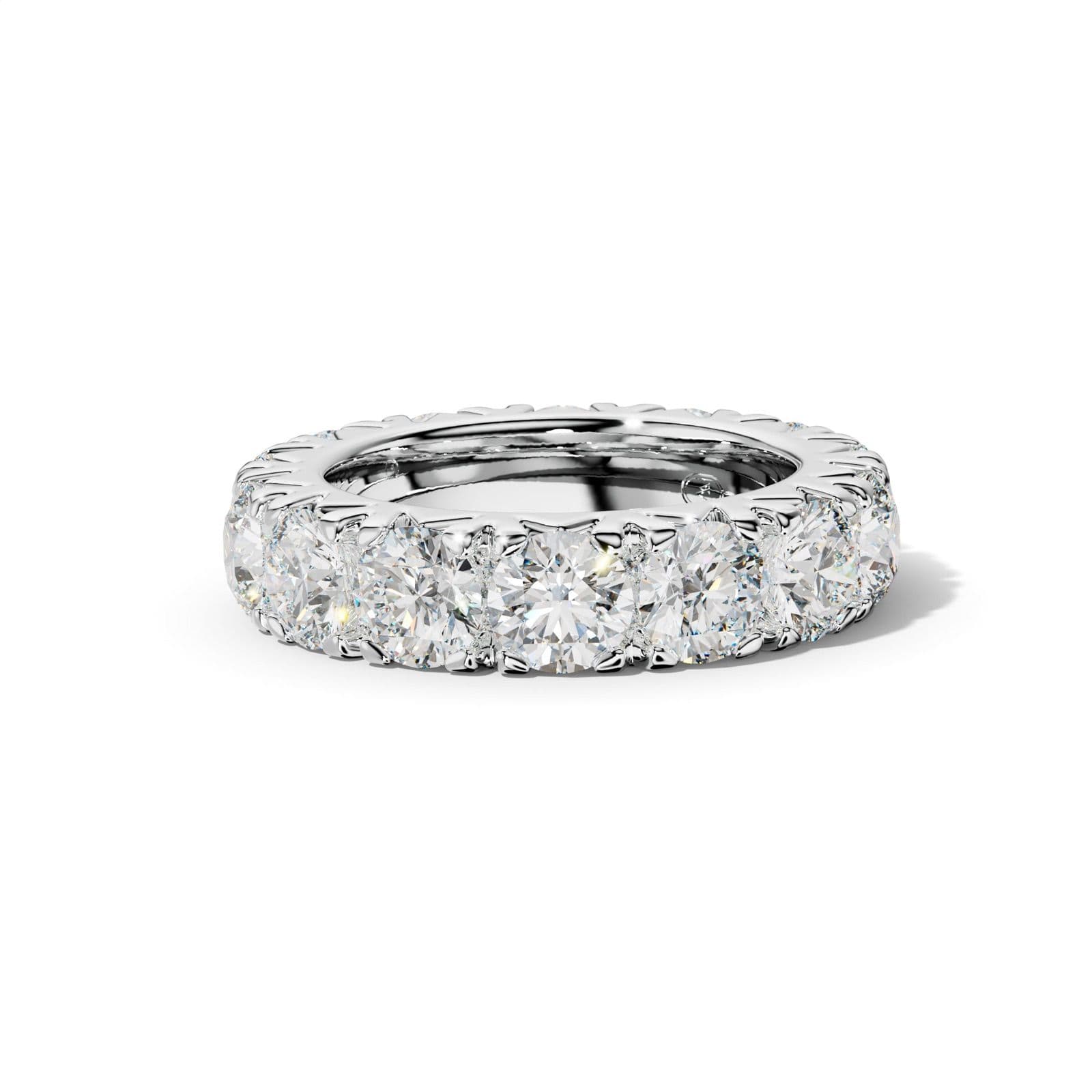 7.0 Carat Round Diamond French Pave Eternity Band